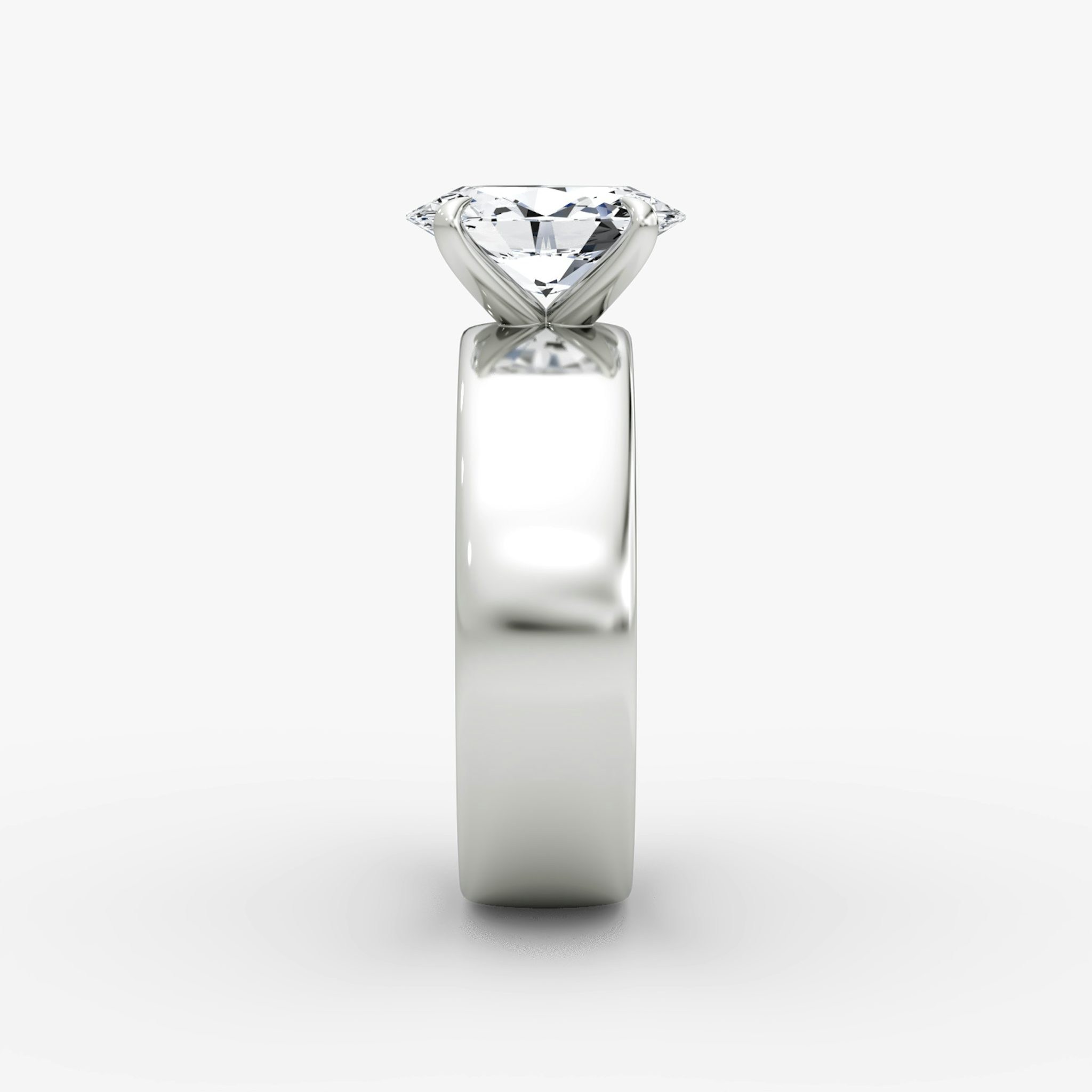 Cigar Band Solitaire | Oval | Platinum | bandWidth: 6mm | diamondOrientation: vertical | caratWeight: other