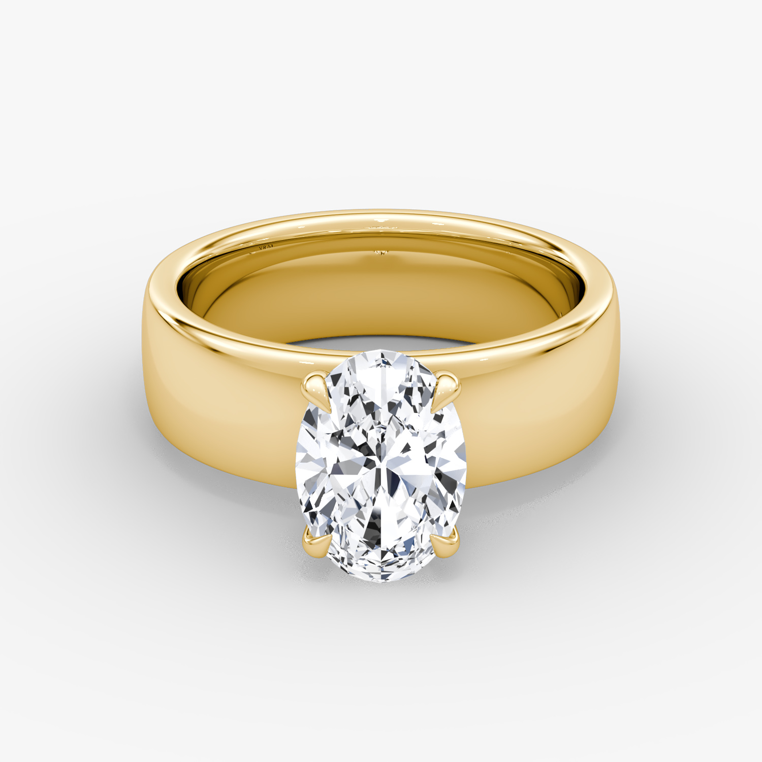 Cigar Band Solitaire | Oval | 18k | Yellow Gold | bandWidth: 6mm | diamondOrientation: vertical | caratWeight: other