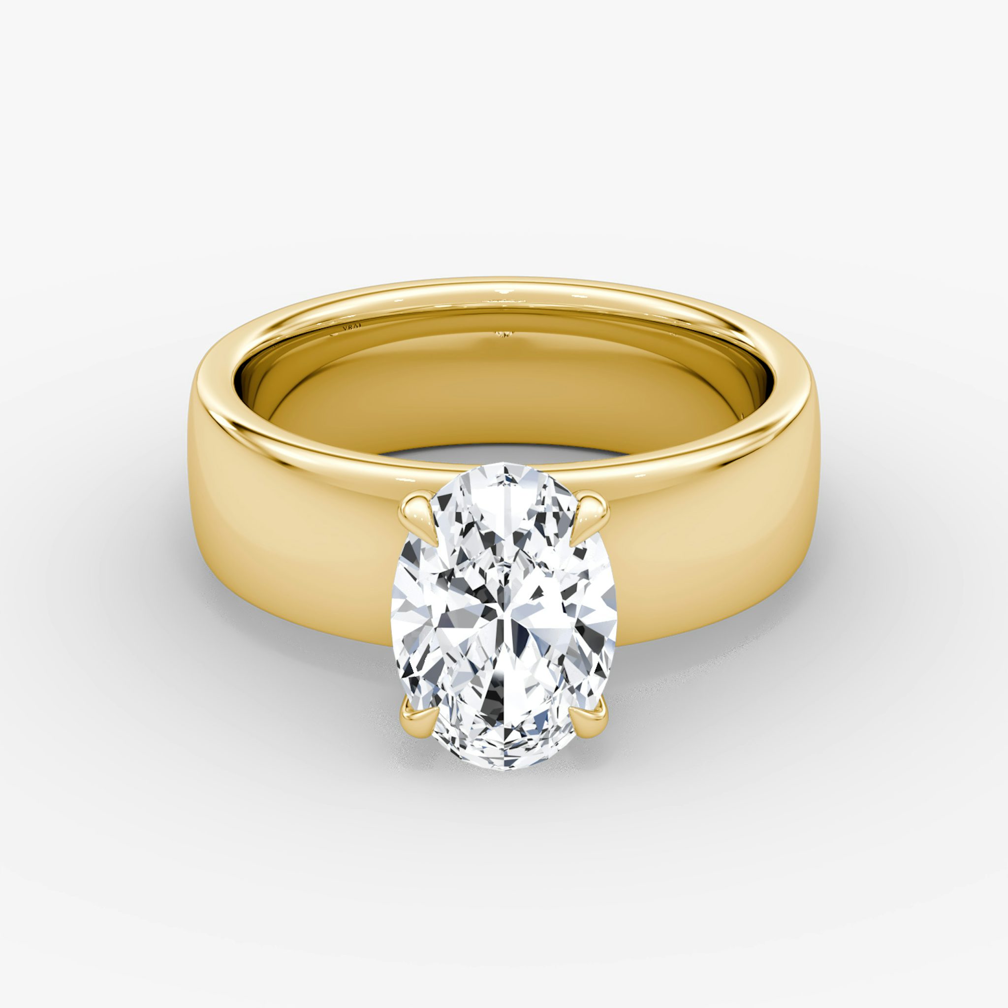 Cigar Band Solitaire | Oval | 18k | Yellow Gold | bandWidth: 6mm | diamondOrientation: vertical | caratWeight: other