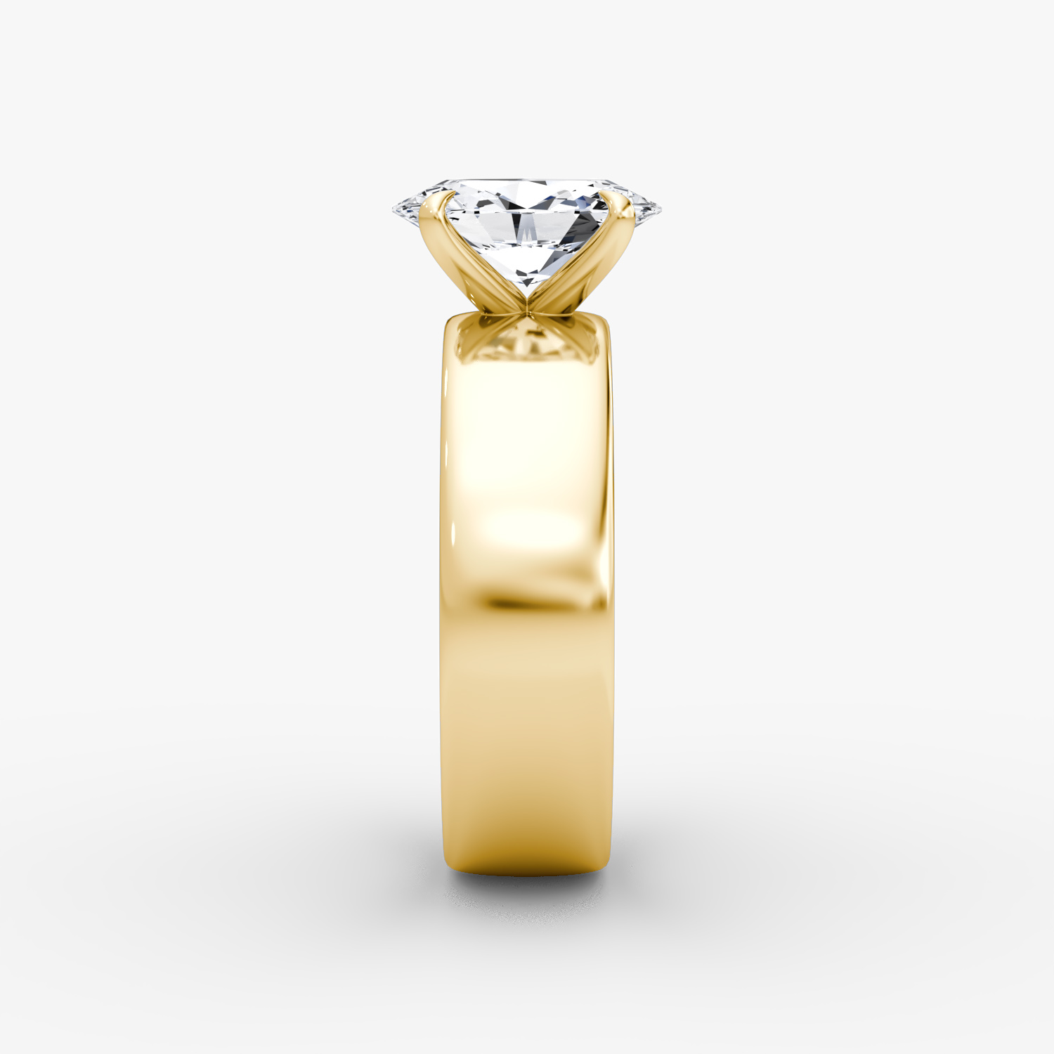 Cigar Band Solitaire | Oval | 18k | Yellow Gold | bandWidth: 6mm | diamondOrientation: vertical | caratWeight: other