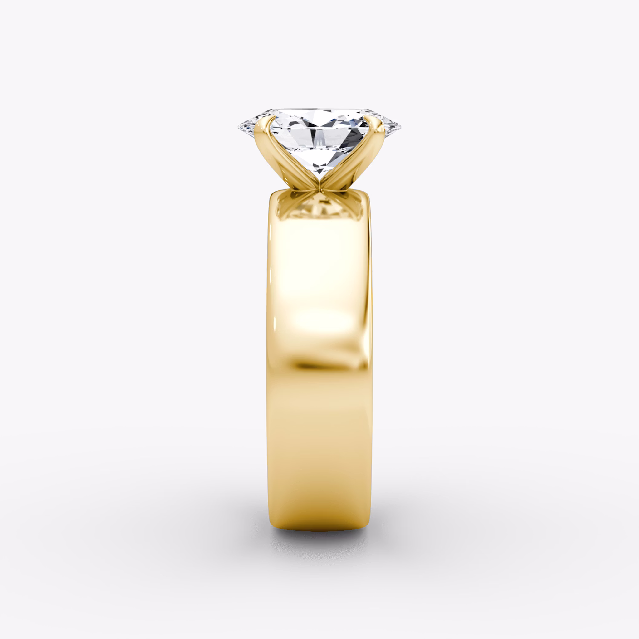Cigar Band Solitaire | Oval | 18k | Yellow Gold | bandWidth: 6mm | diamondOrientation: vertical | caratWeight: other