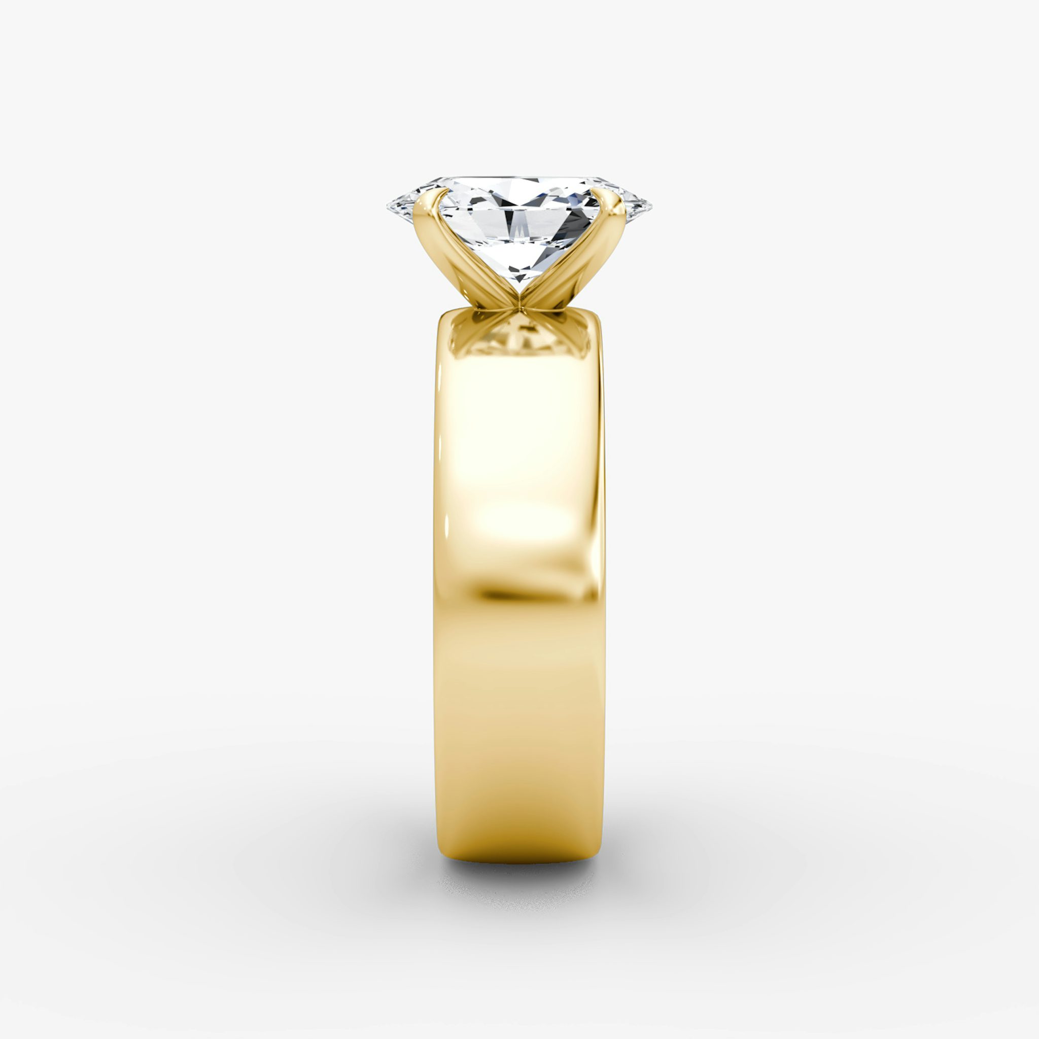 Cigar Band Solitaire | Oval | 18k | Yellow Gold | bandWidth: 6mm | diamondOrientation: vertical | caratWeight: other