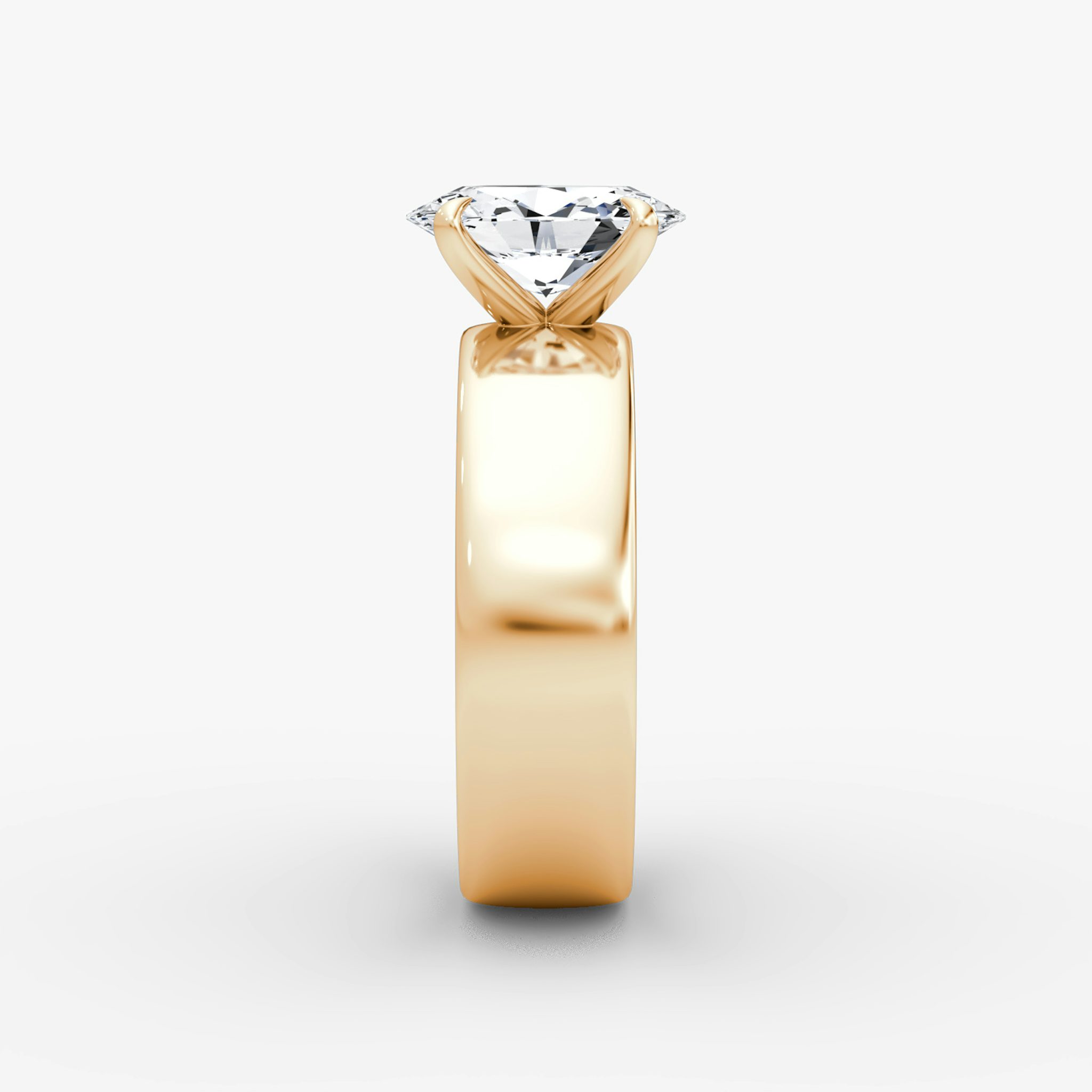 Cigar Band Solitaire | Oval | 14k | Rose Gold | bandWidth: 6mm | diamondOrientation: vertical | caratWeight: other