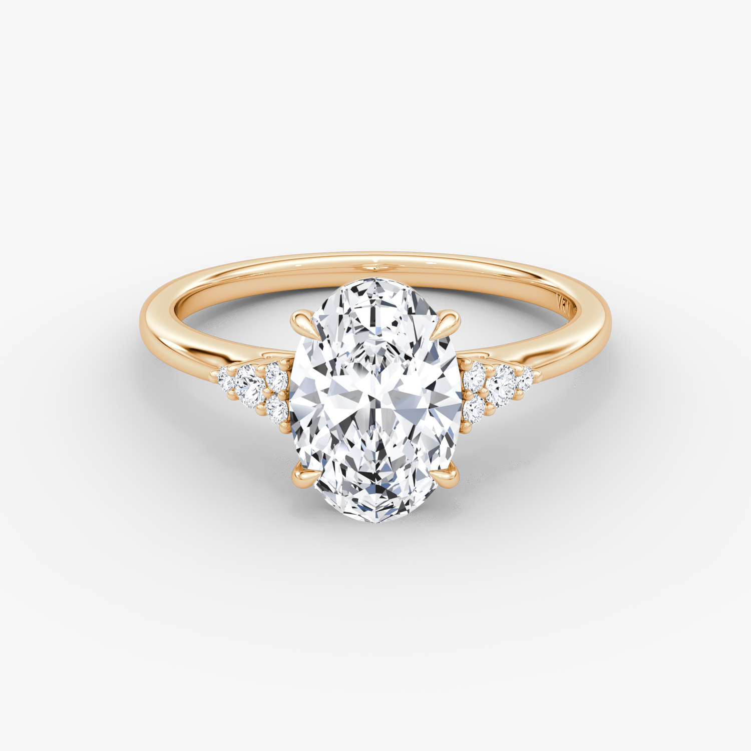 The Side Cluster Cathedral Oval | Rose Gold
