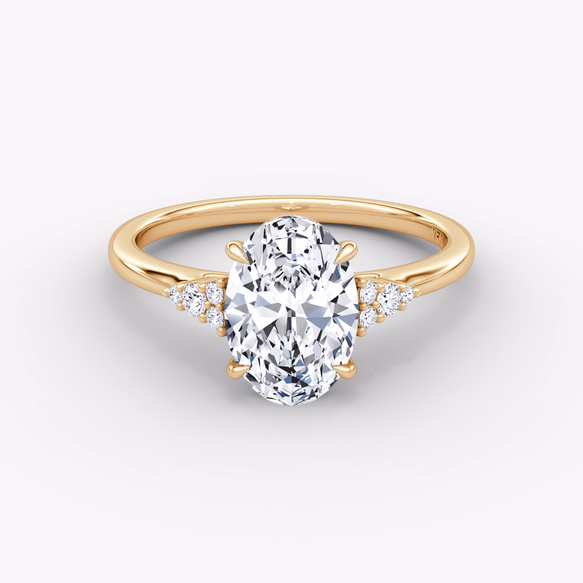 The Side Cluster Cathedral Oval | Rose Gold