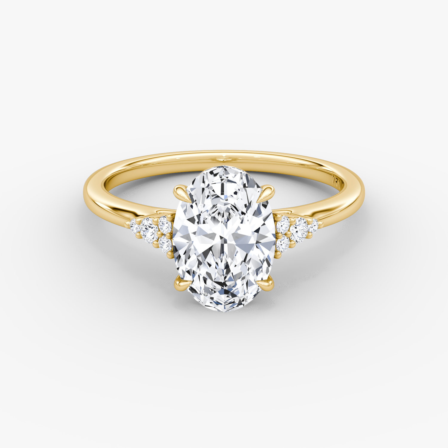 The Side Cluster Cathedral Oval | Yellow Gold