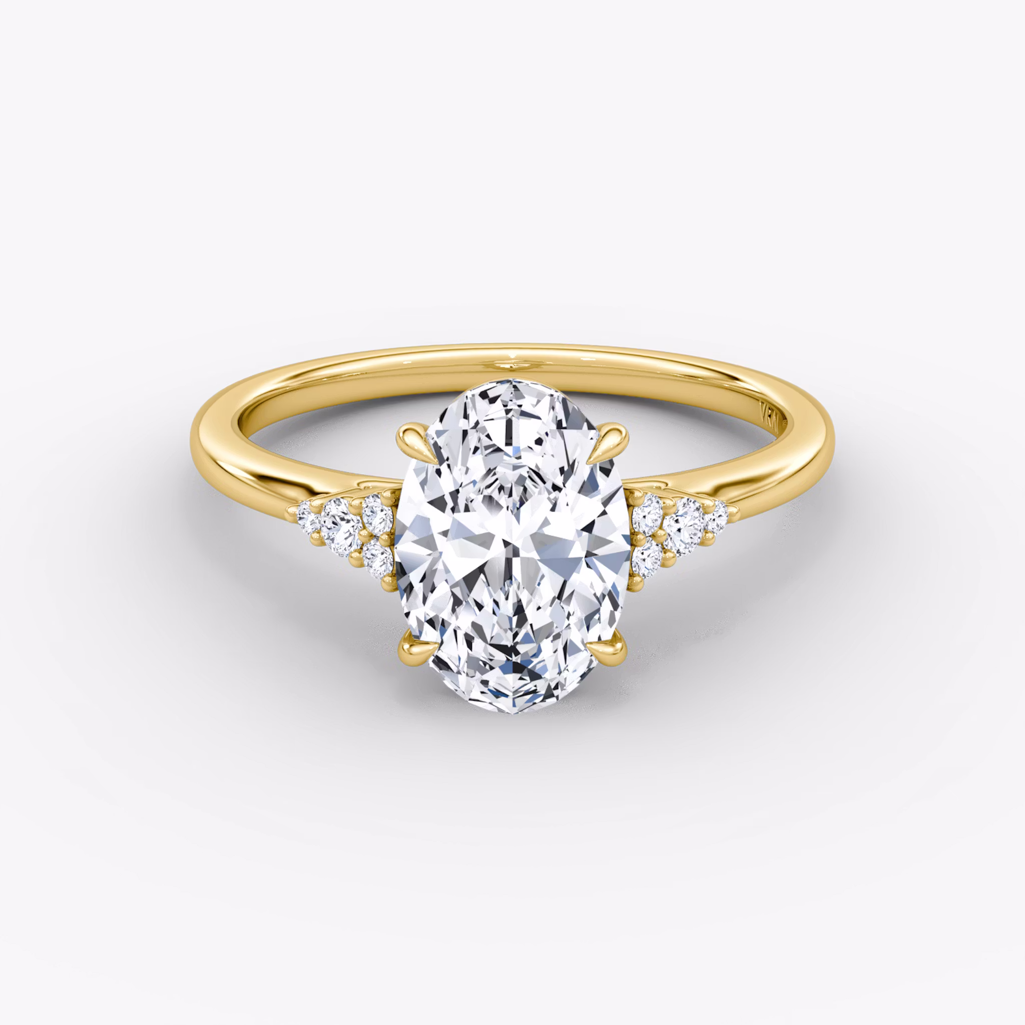 The Side Cluster Cathedral Oval | Yellow Gold