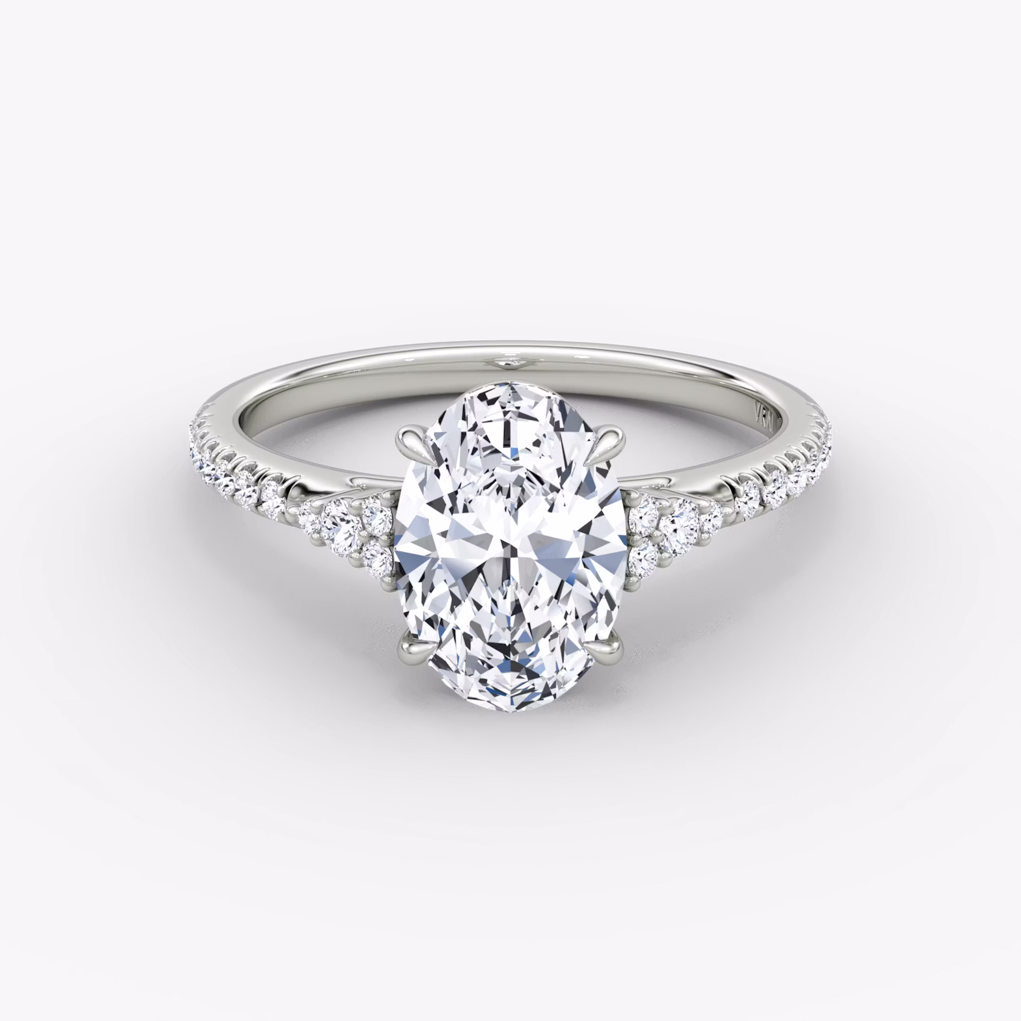 The Side Cluster Cathedral Oval | White Gold