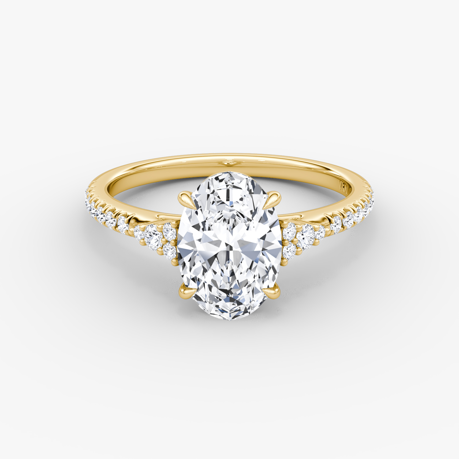 The Side Cluster Cathedral Oval | Yellow Gold