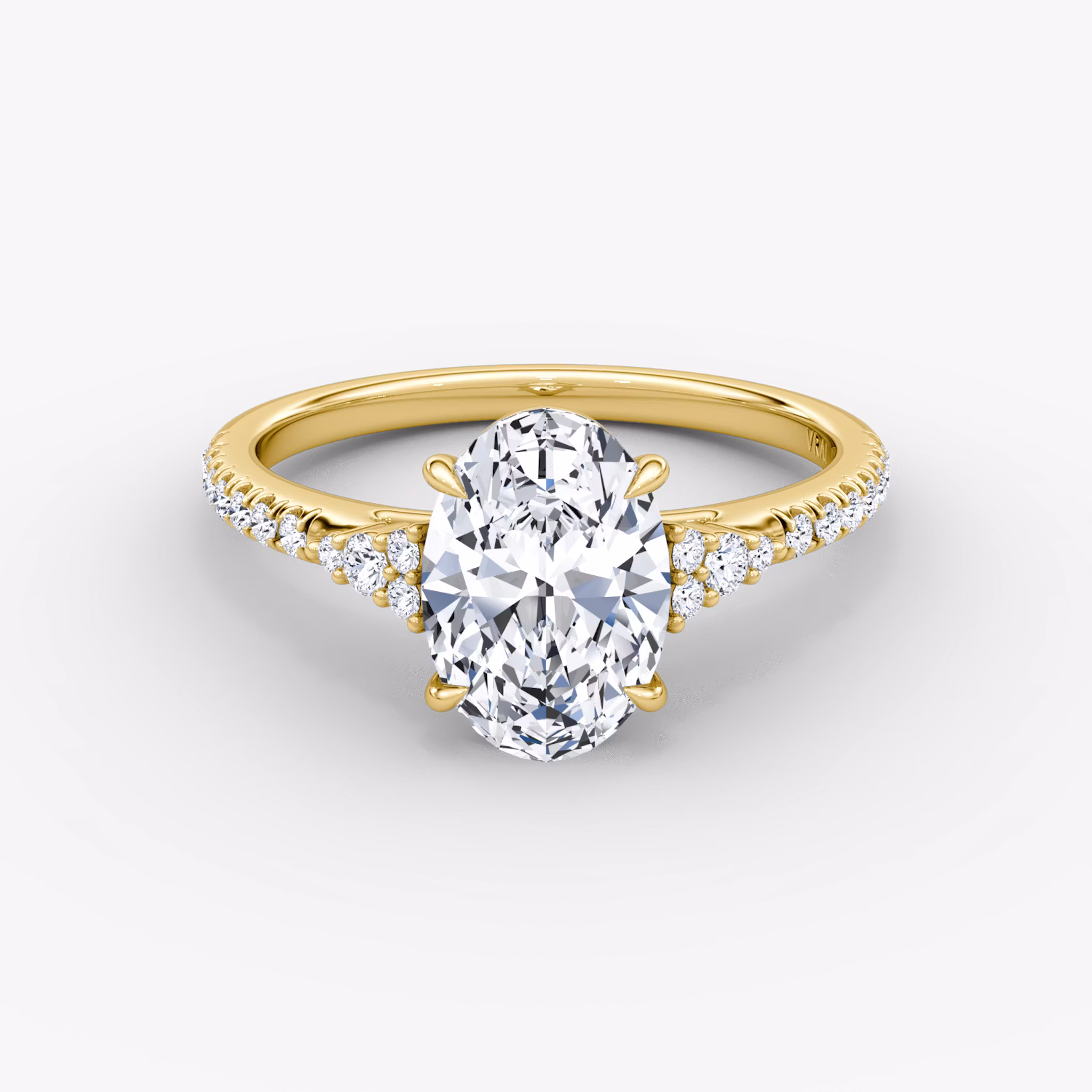 The Side Cluster Cathedral Oval | Yellow Gold