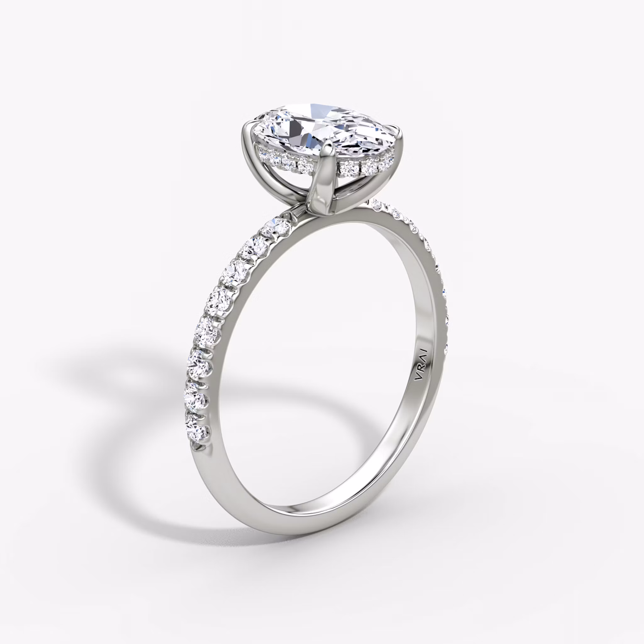 Classic Hidden Halo Oval | Platinum