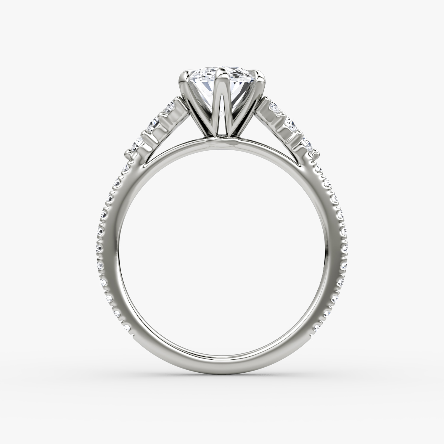 The Round Cluster Heirloom | Oval | Platinum | bandAccent: Pavé | diamondOrientation: vertical | caratWeight: other
