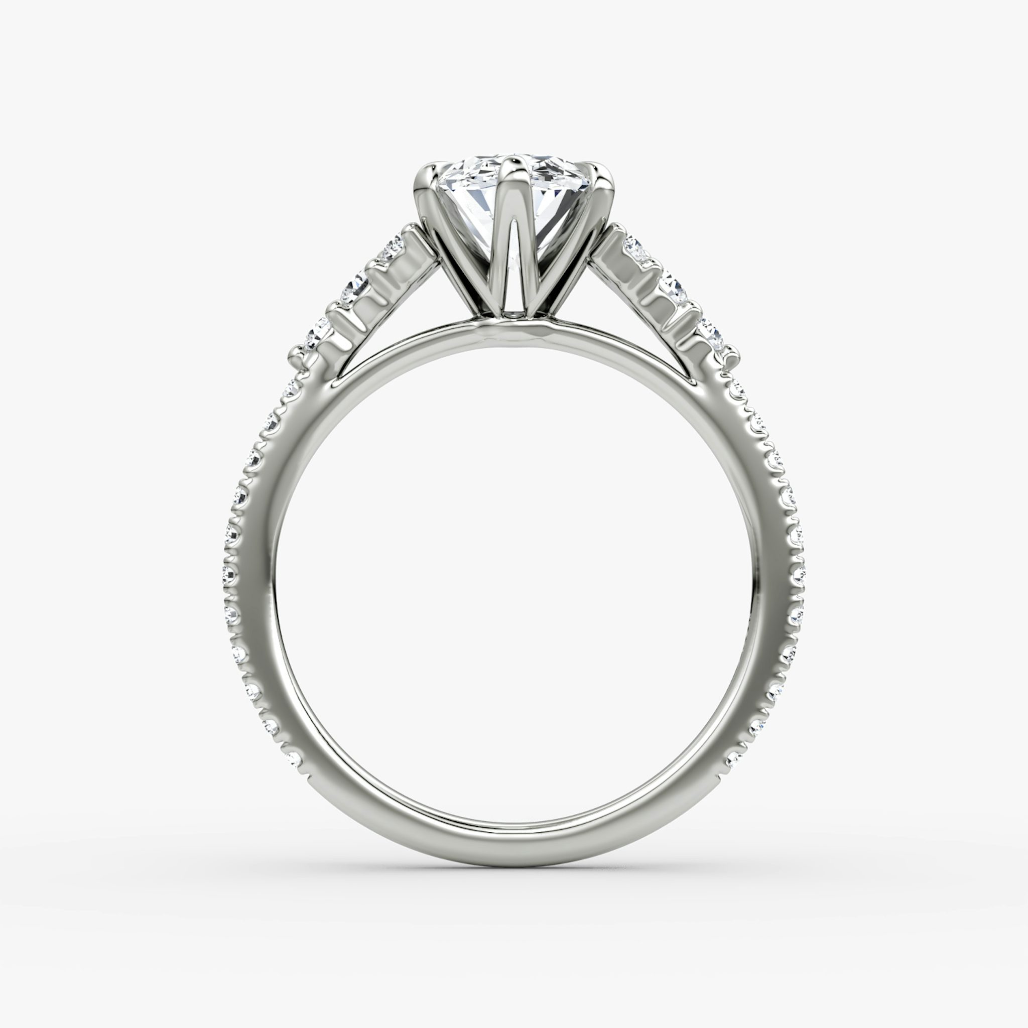 The Round Cluster Heirloom | Oval | Platinum | bandAccent: Pavé | diamondOrientation: vertical | caratWeight: other