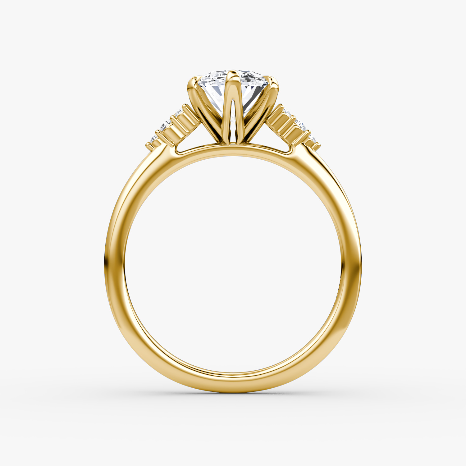 The Round Cluster Heirloom | Oval | 18k | Gelbgold | bandAccent: Ohne Pavé-Besatz | diamondOrientation: vertical | caratWeight: other