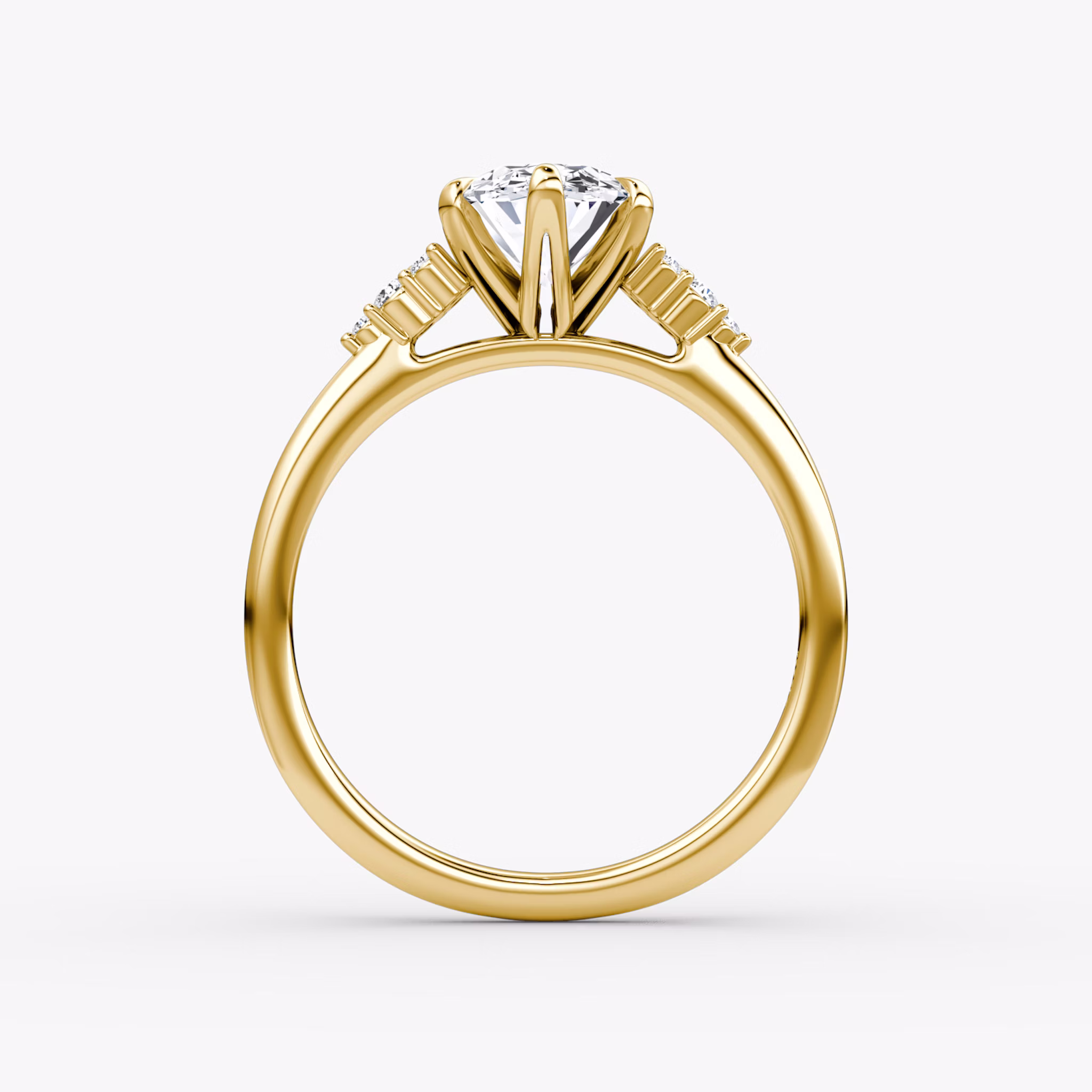 The Round Cluster Heirloom | Oval | 18k | Gelbgold | bandAccent: Ohne Pavé-Besatz | diamondOrientation: vertical | caratWeight: other