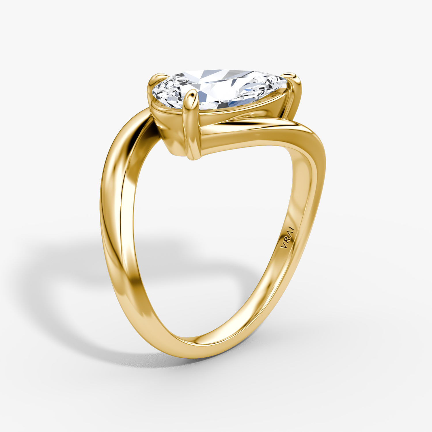 Wrapped Solitairo | Pera | 18k | Oro amarillo | bandAccent: Simple | diamondOrientation: vertical | caratWeight: other