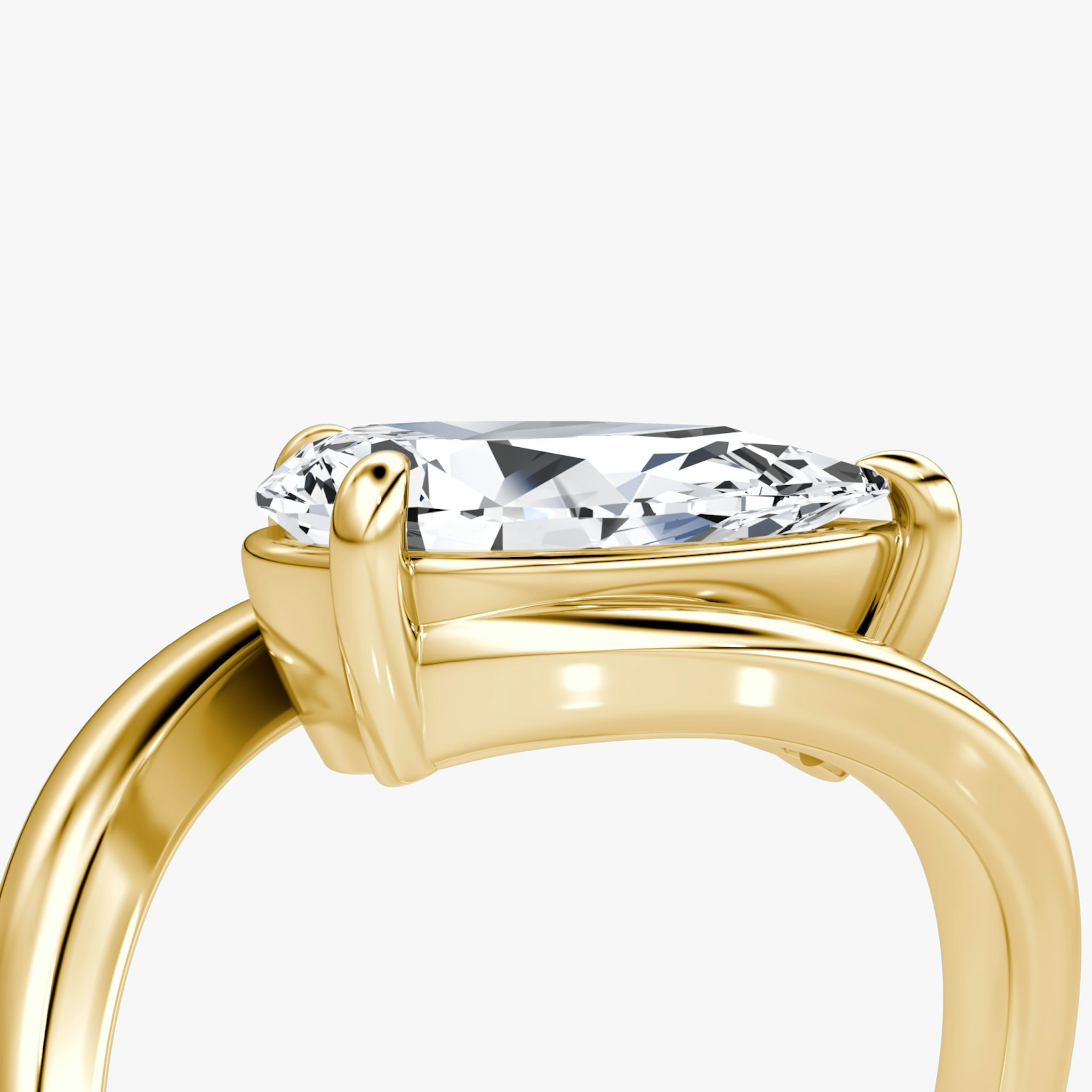 Wrapped Solitairo | Pera | 18k | Oro amarillo | bandAccent: Simple | diamondOrientation: vertical | caratWeight: other