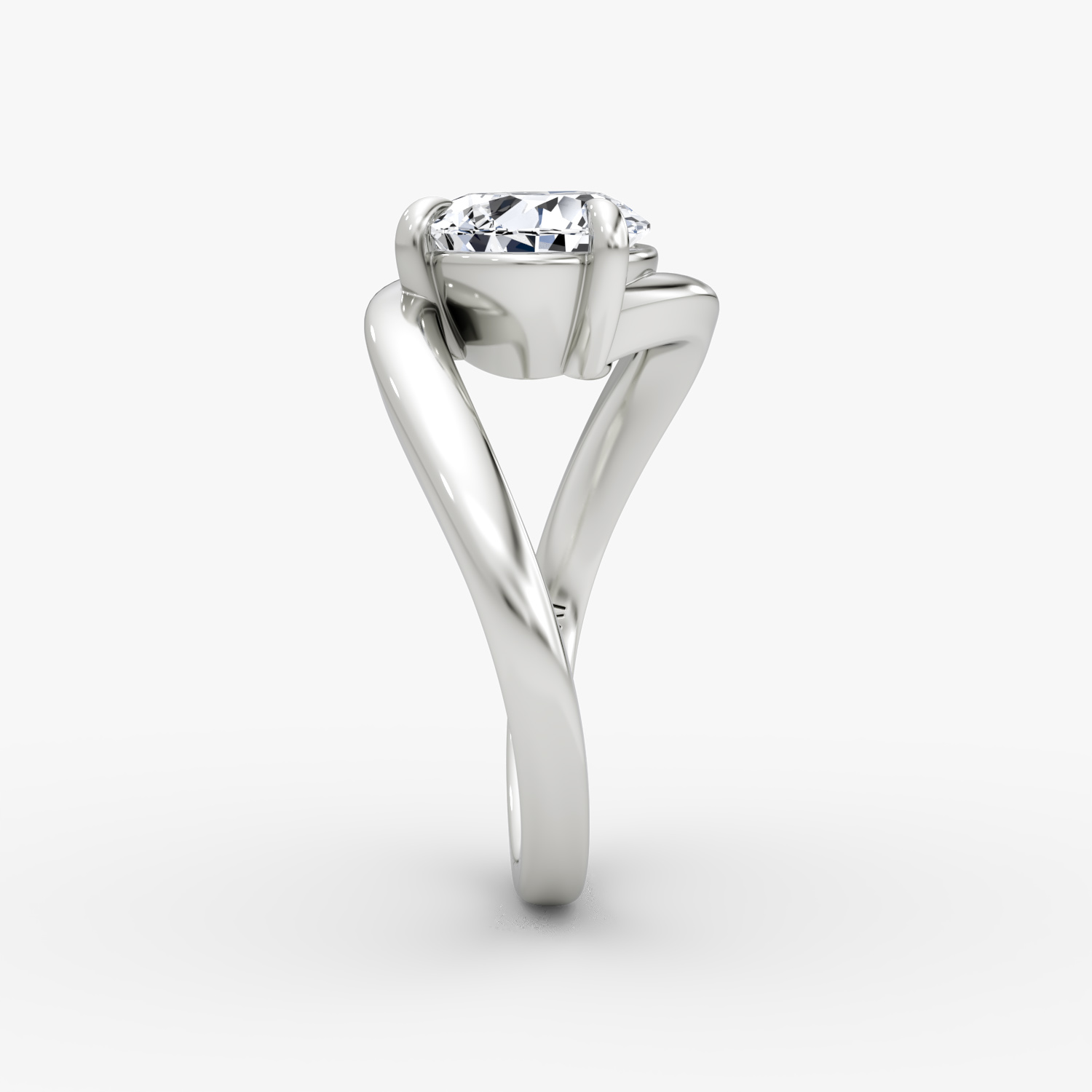 The Wrapped Solitaire | Pear | Platinum | bandAccent: Plain | diamondOrientation: vertical | caratWeight: other