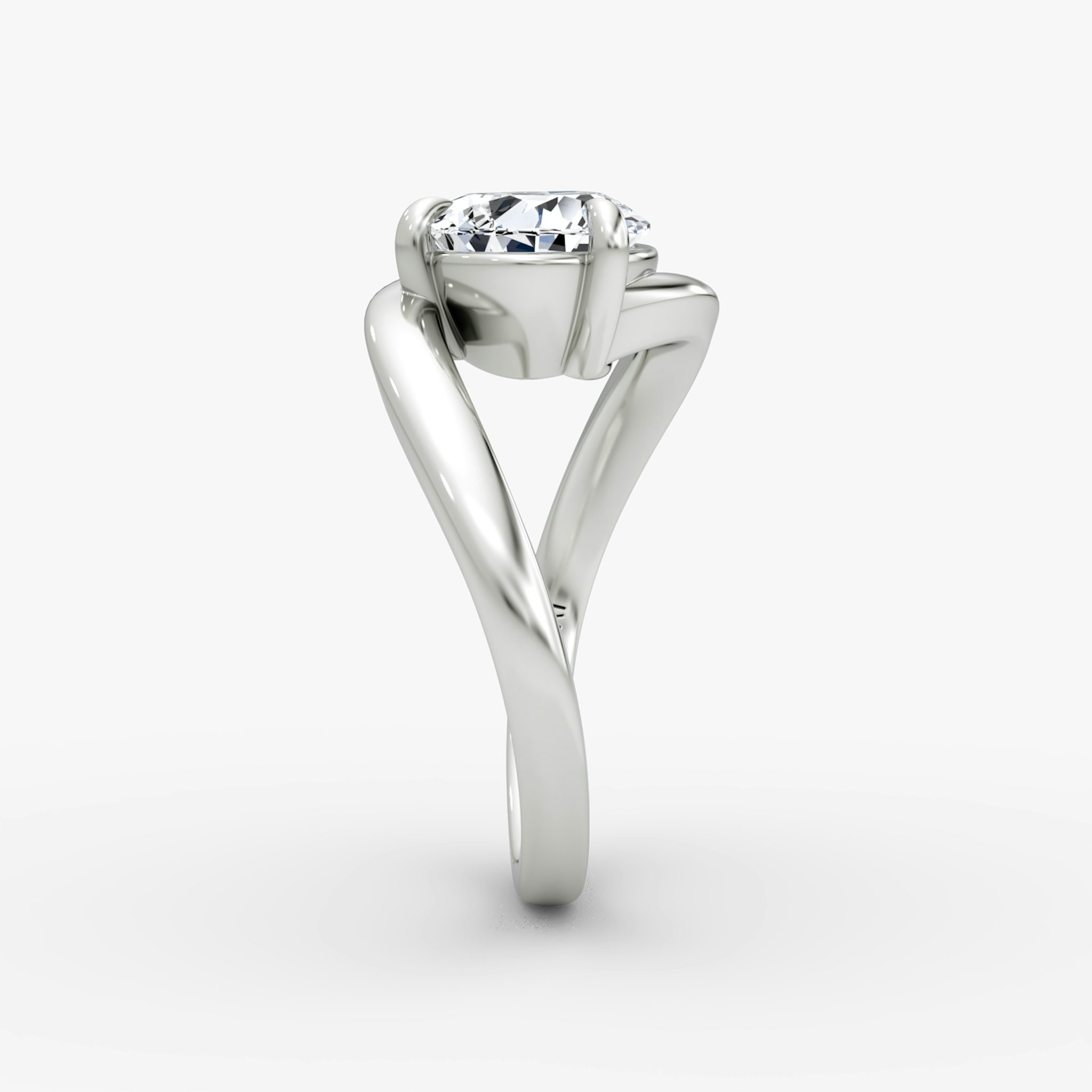 The Wrapped Solitaire | Pear | Platinum | bandAccent: Plain | diamondOrientation: vertical | caratWeight: other