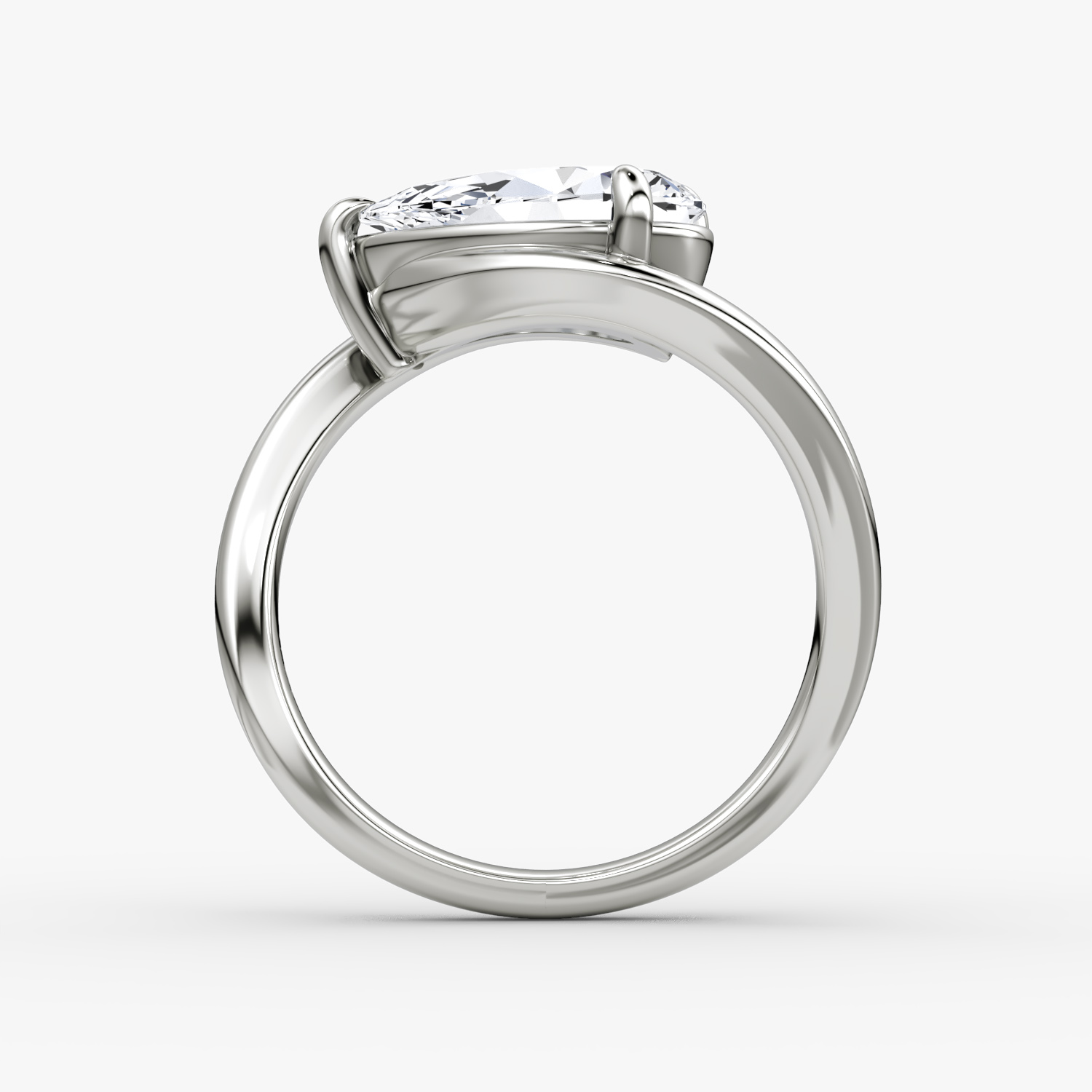 The Wrapped Solitaire | Pear | Platinum | bandAccent: Plain | diamondOrientation: vertical | caratWeight: other