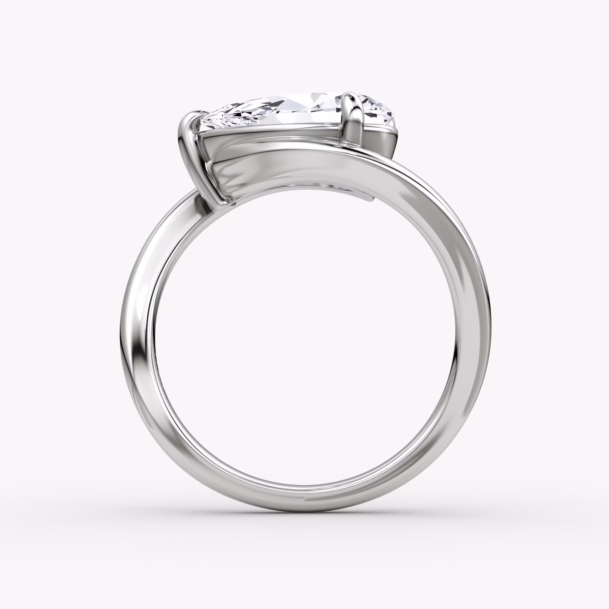 The Wrapped Solitaire | Pear | Platinum | bandAccent: Plain | diamondOrientation: vertical | caratWeight: other