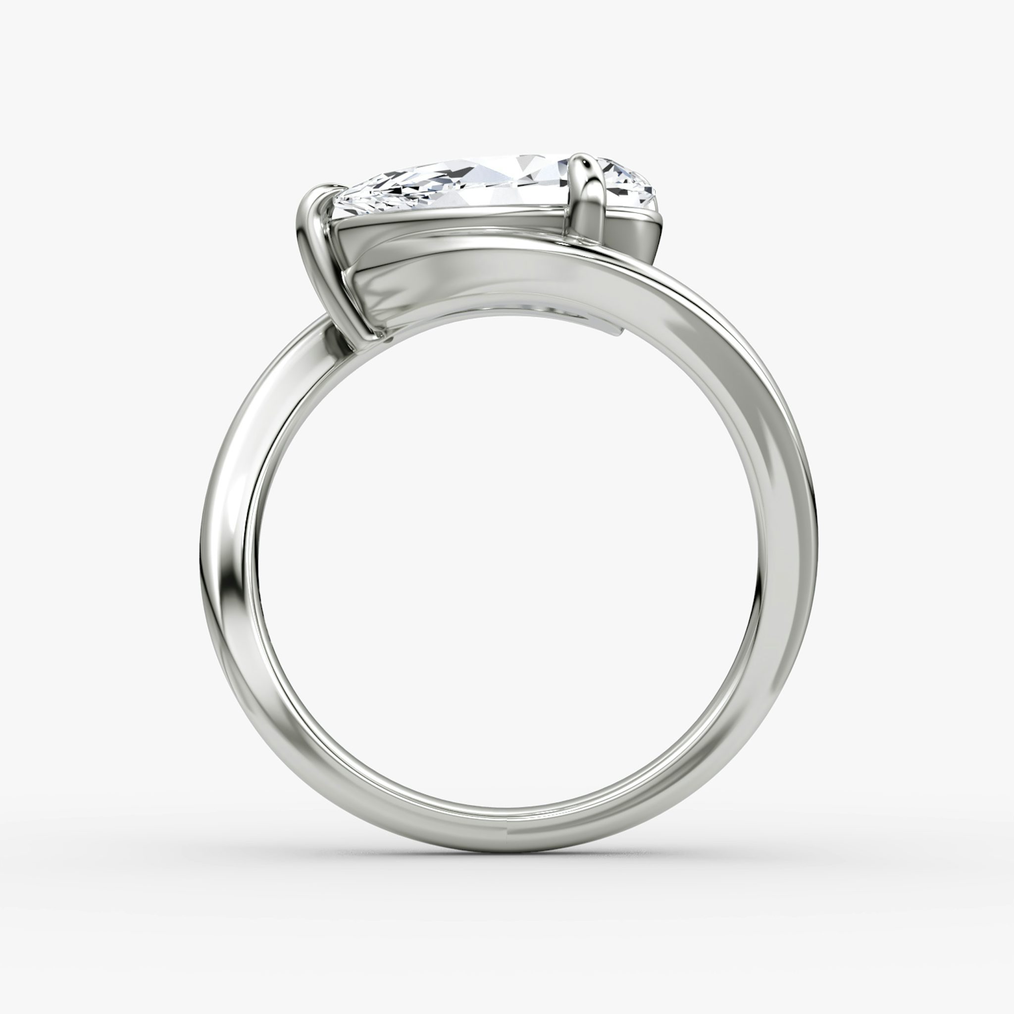 The Wrapped Solitaire | Pear | Platinum | bandAccent: Plain | diamondOrientation: vertical | caratWeight: other