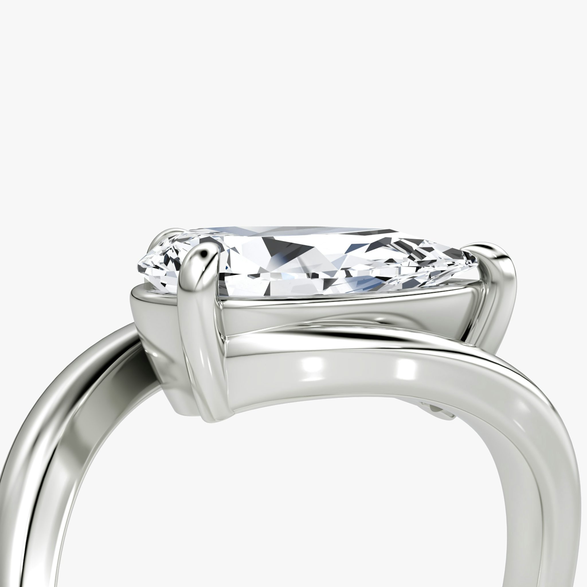 The Wrapped Solitaire | Pear | Platinum | bandAccent: Plain | diamondOrientation: vertical | caratWeight: other