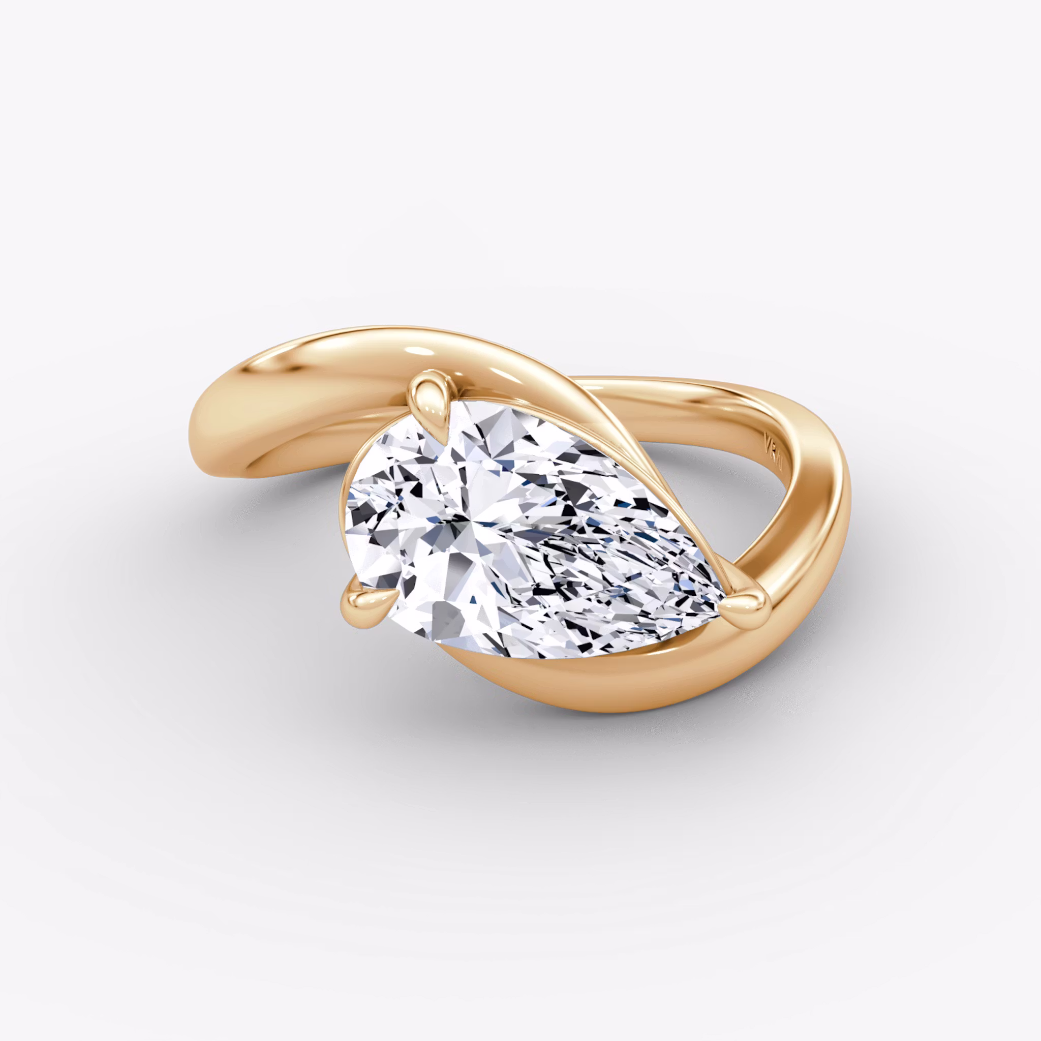 The Wrapped Solitaire Pear | Rose Gold