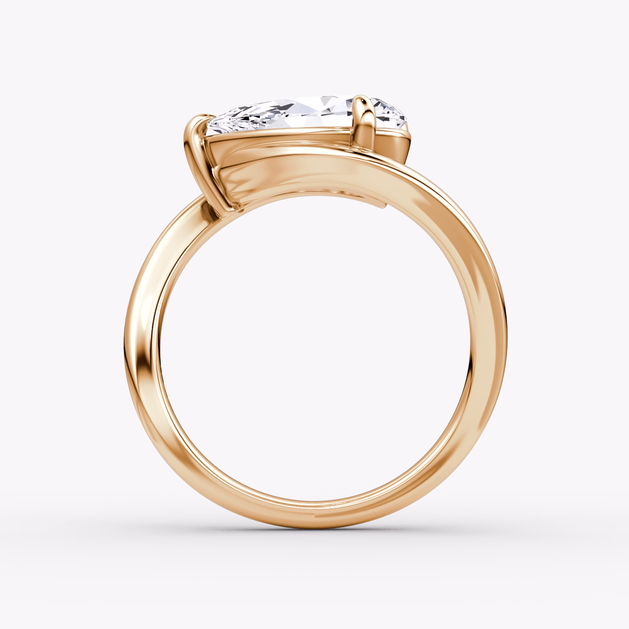 Wrapped Solitairo | Pera | 14k | Oro rosa | bandAccent: Simple | diamondOrientation: vertical | caratWeight: other