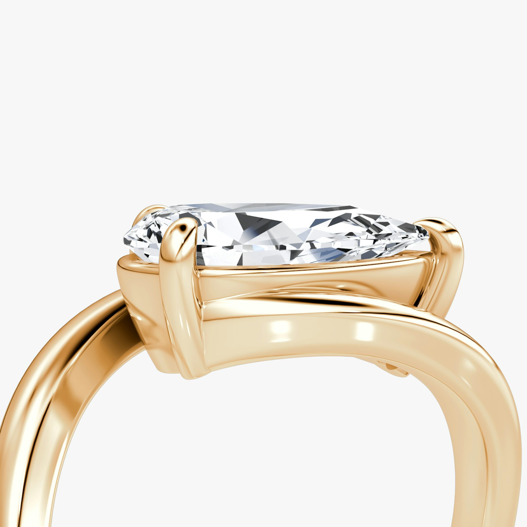 Wrapped Solitairo | Pera | 14k | Oro rosa | bandAccent: Simple | diamondOrientation: vertical | caratWeight: other