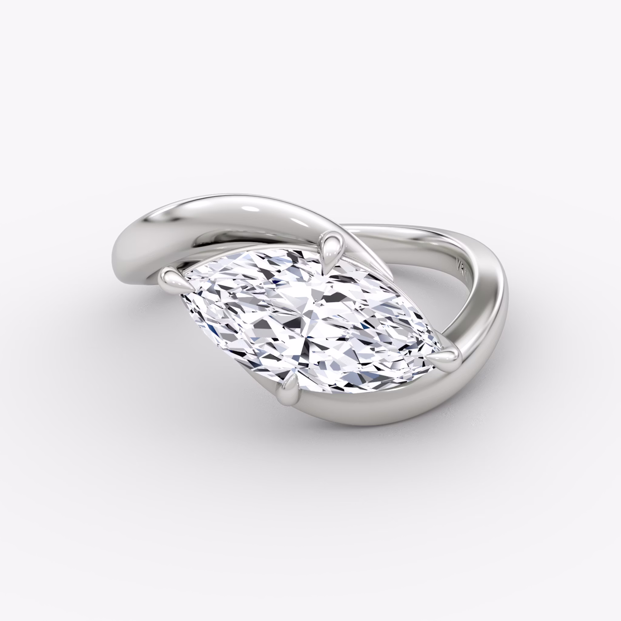 Wrapped Solitairo | Marquise | Platino | bandAccent: Simple | diamondOrientation: vertical | caratWeight: other