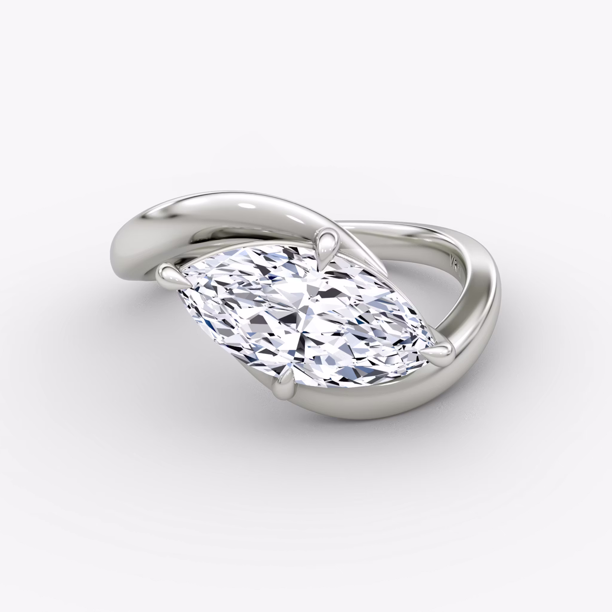 The Wrapped Solitaire Marquise | White Gold