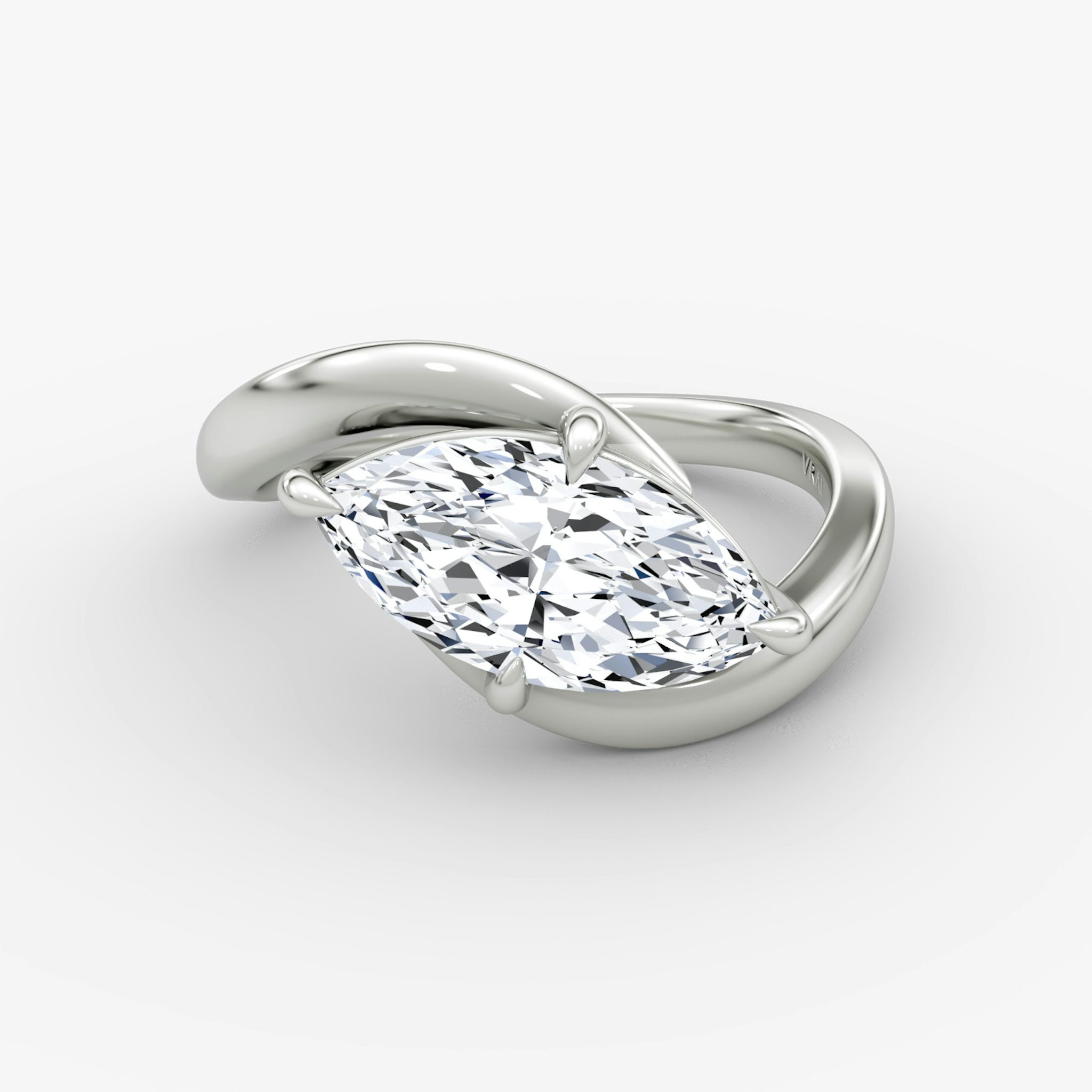 Wrapped Solitairo | Marquise | Platino | bandAccent: Simple | diamondOrientation: vertical | caratWeight: other