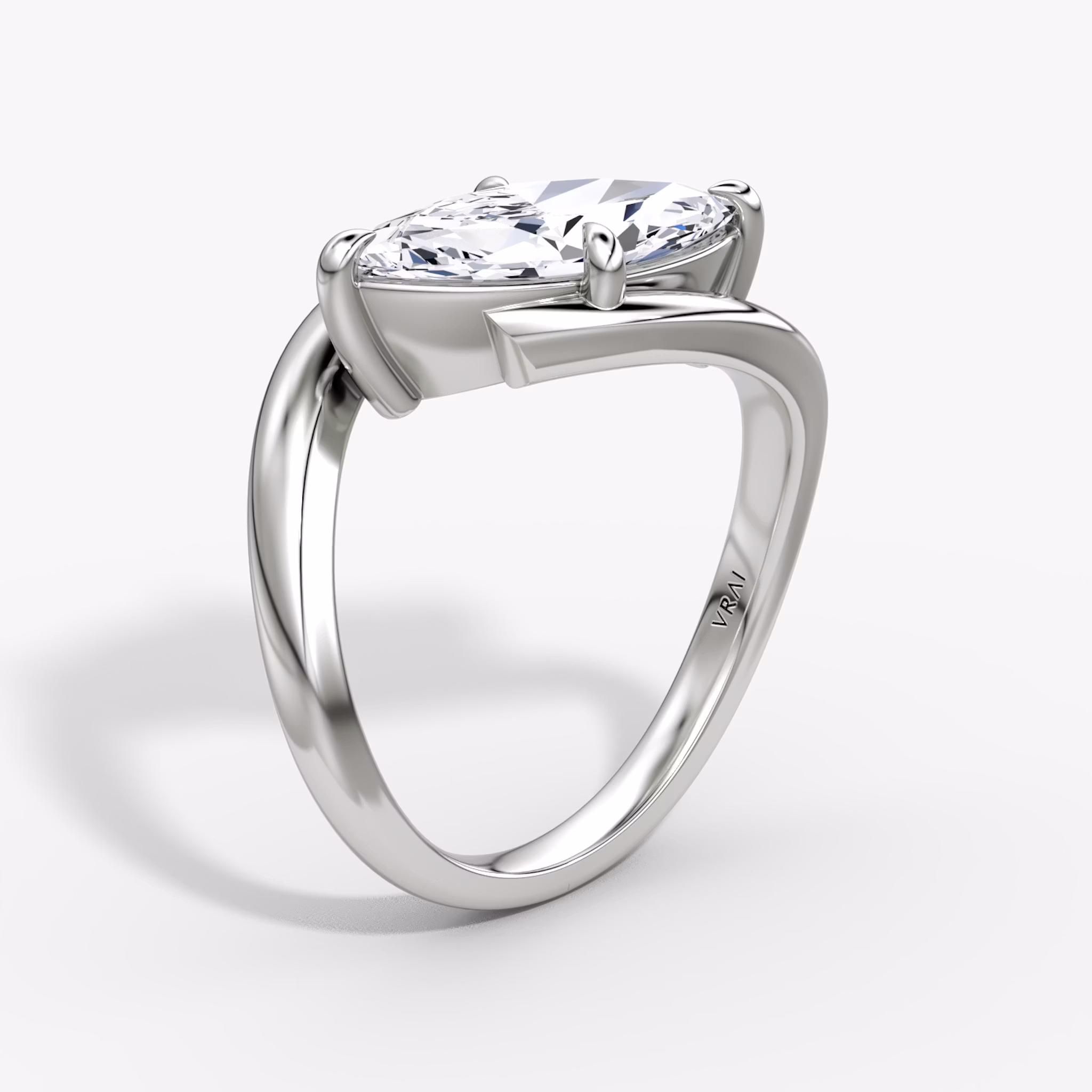 Wrapped Solitairo | Marquise | Platino | bandAccent: Simple | diamondOrientation: vertical | caratWeight: other