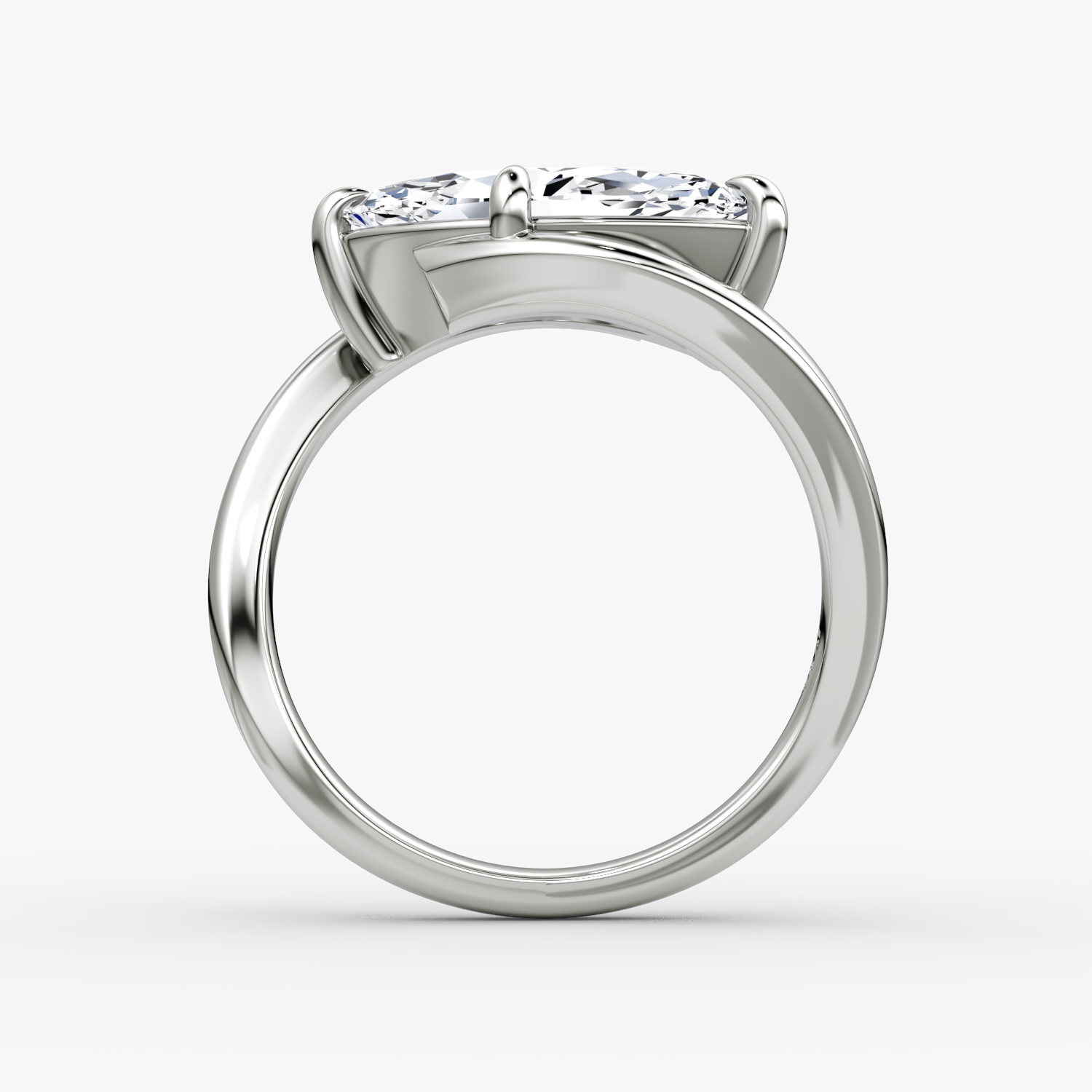 Wrapped Solitairo | Marquise | 18k | Oro blanco | bandAccent: Simple | diamondOrientation: vertical | caratWeight: other