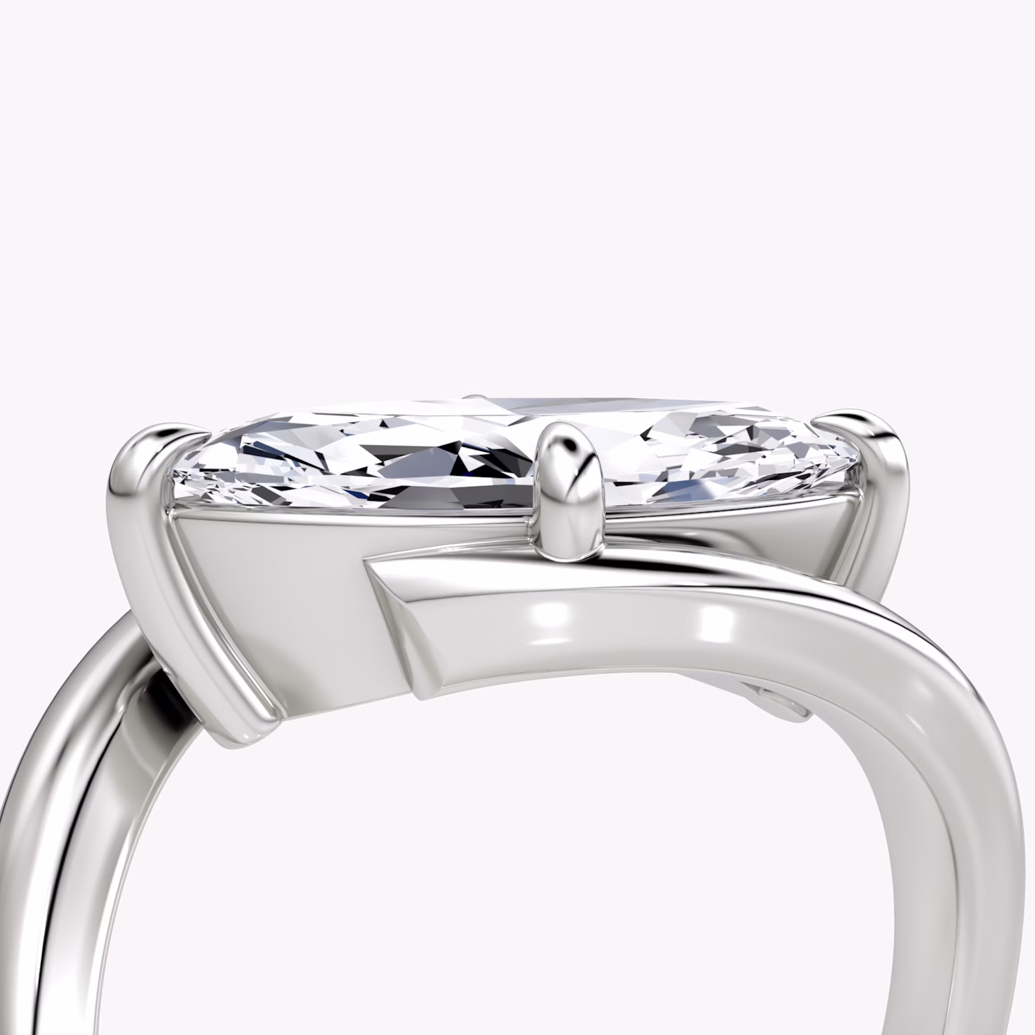 Wrapped Solitairo | Marquise | Platino | bandAccent: Simple | diamondOrientation: vertical | caratWeight: other