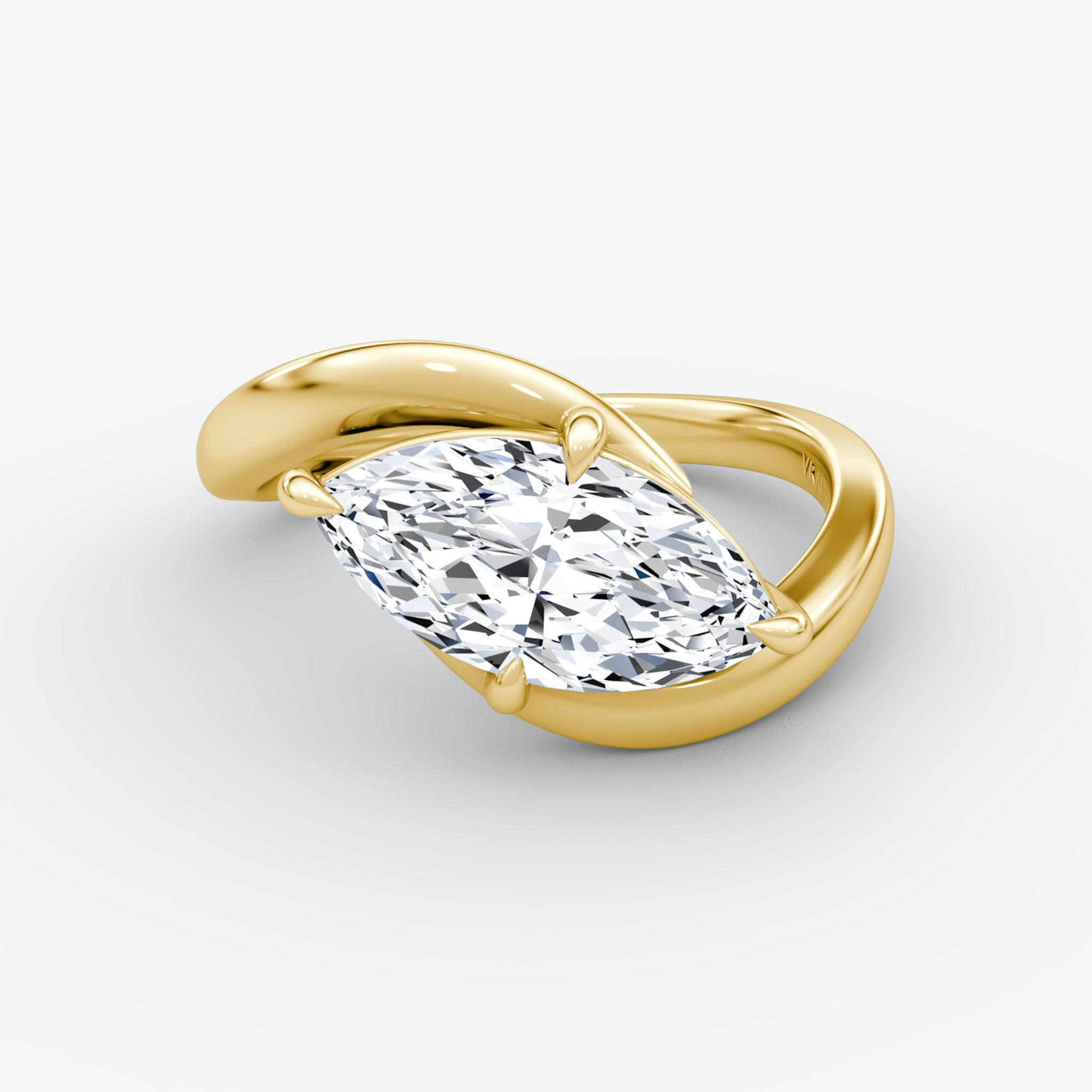 Wrapped Solitairo | Marquise | 18k | Oro amarillo | bandAccent: Simple | diamondOrientation: vertical | caratWeight: other