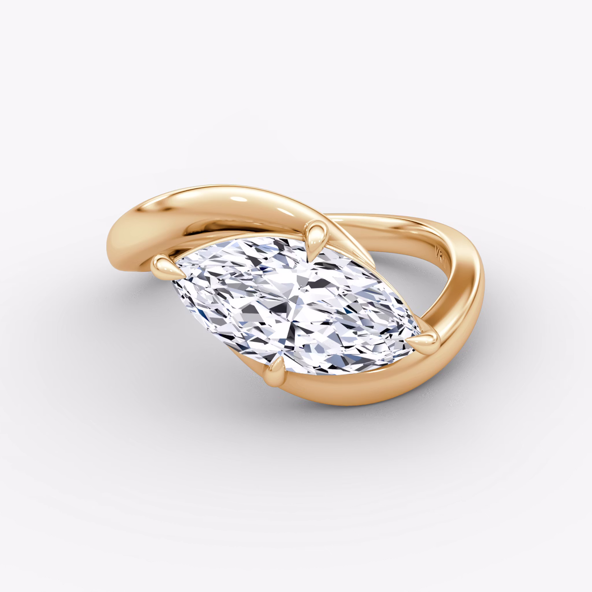 The Wrapped Solitaire Marquise | Rose Gold