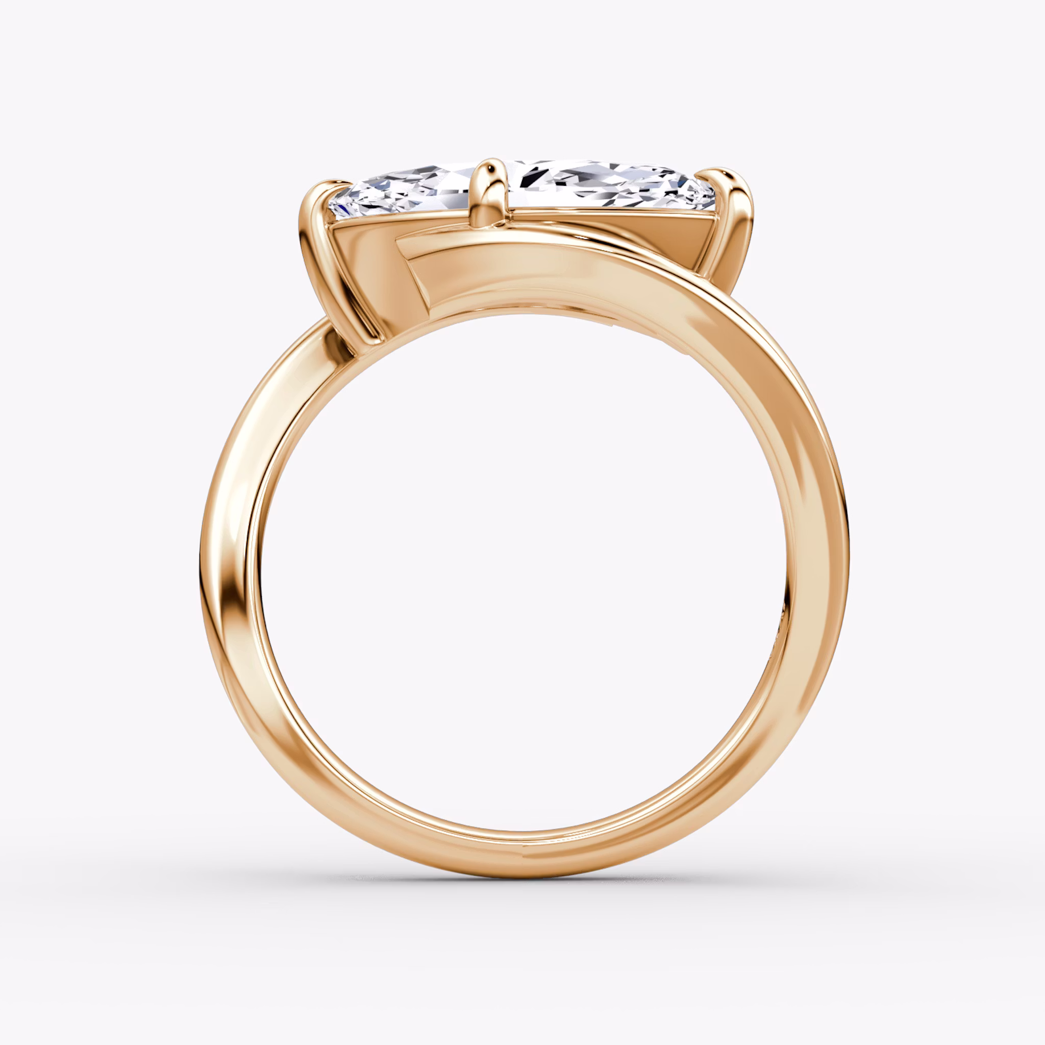 Wrapped Solitairo | Marquise | 14k | Oro rosa | bandAccent: Simple | diamondOrientation: vertical | caratWeight: other