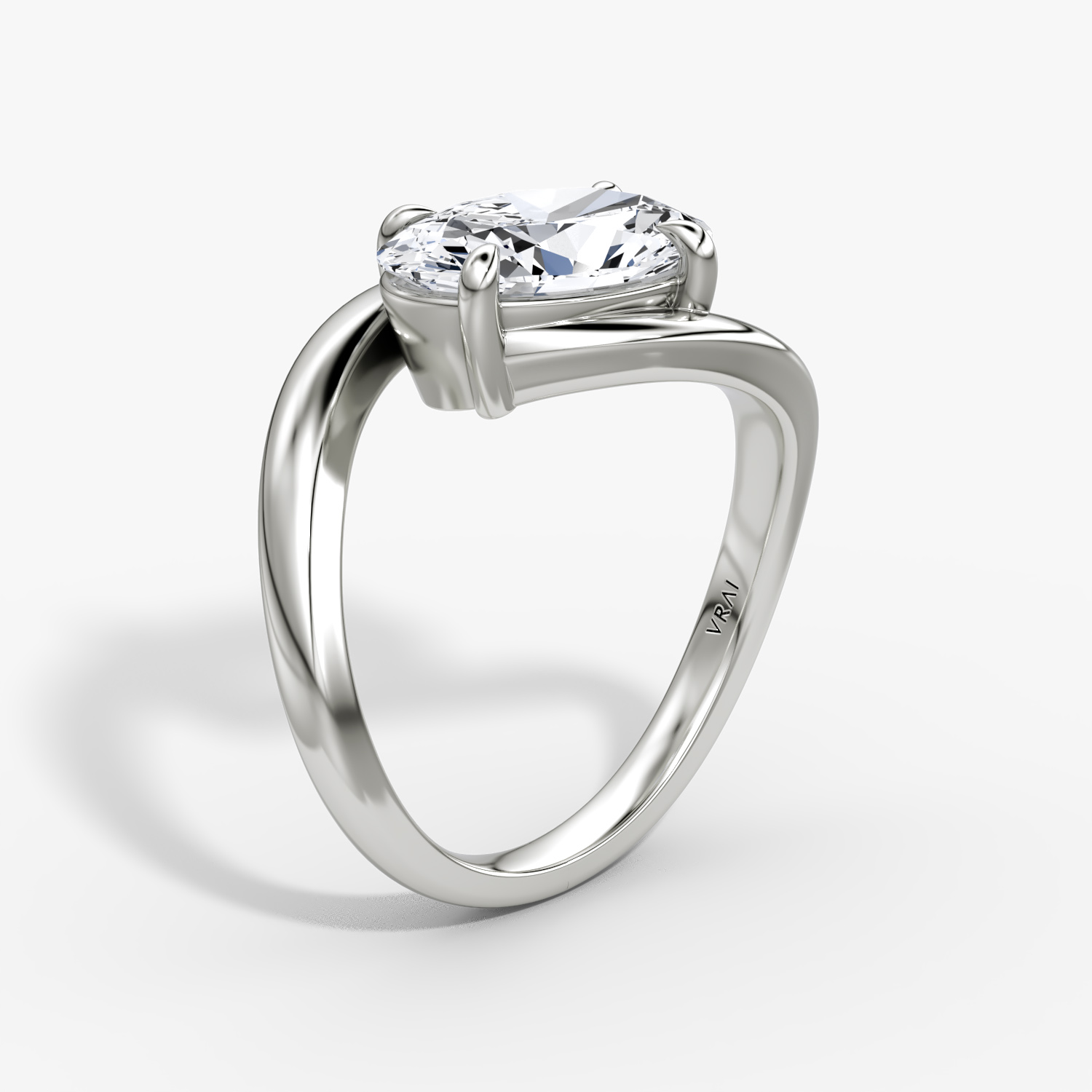 The Wrapped Solitaire | Oval | Platinum | bandAccent: Plain | diamondOrientation: vertical | caratWeight: other