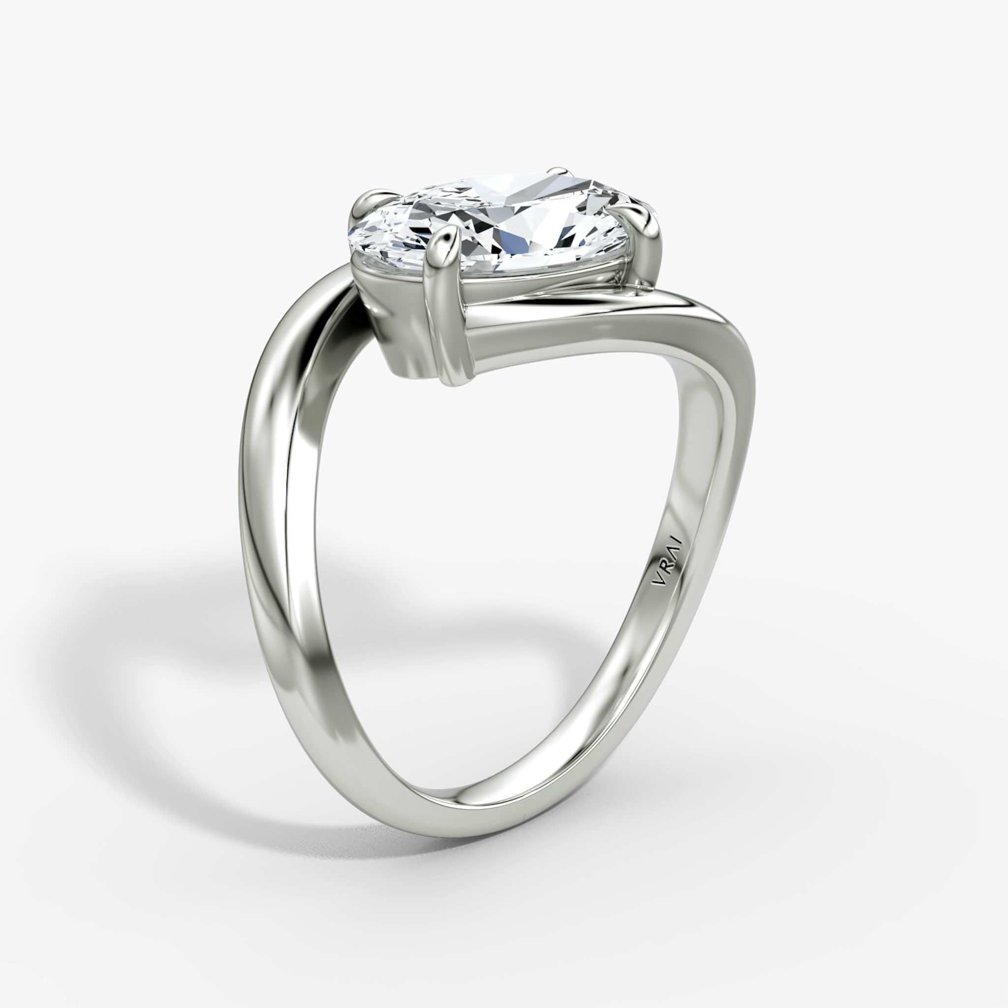 The Wrapped Solitaire | Oval | Platinum | bandAccent: Plain | diamondOrientation: vertical | caratWeight: other