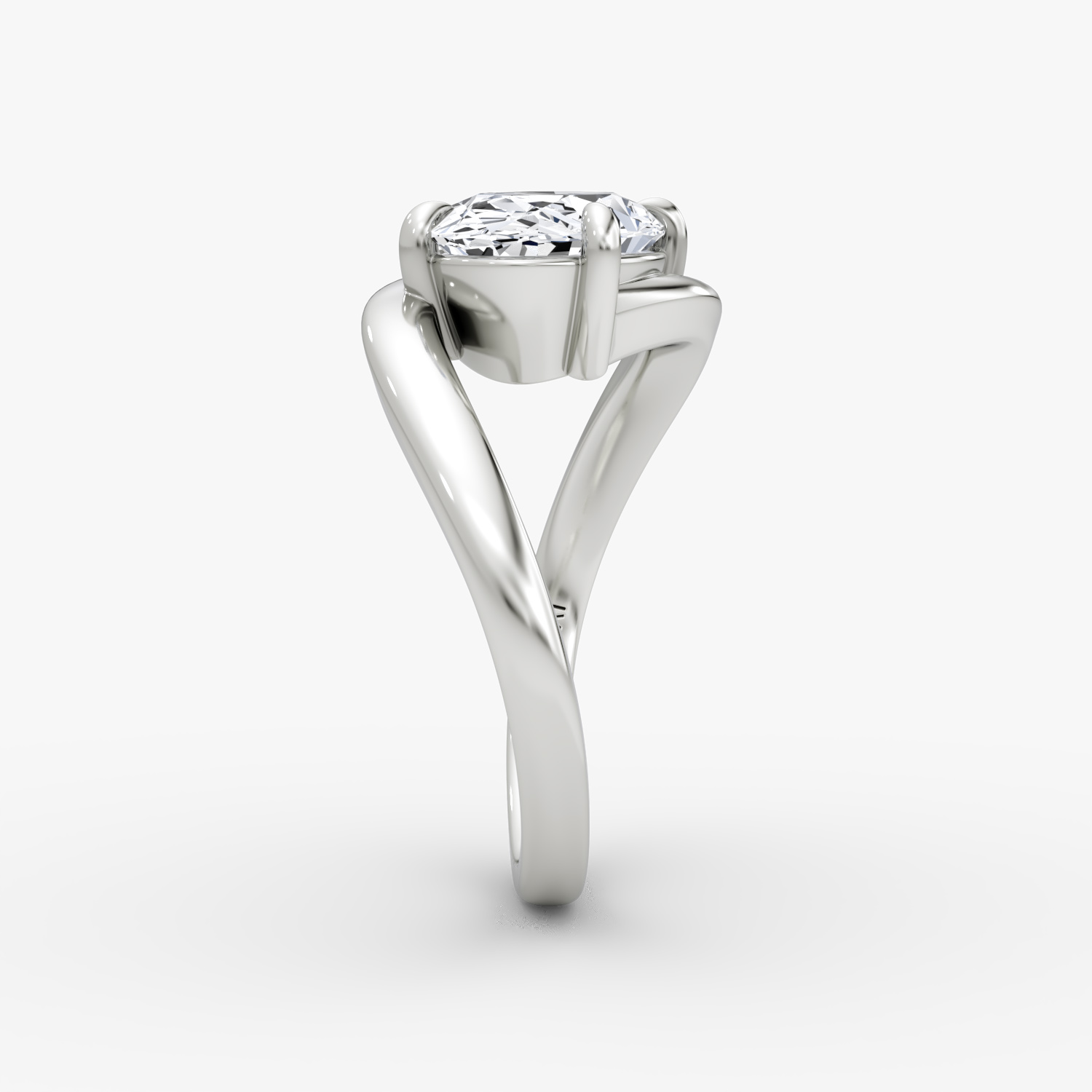 The Wrapped Solitaire | Oval | Platinum | bandAccent: Plain | diamondOrientation: vertical | caratWeight: other