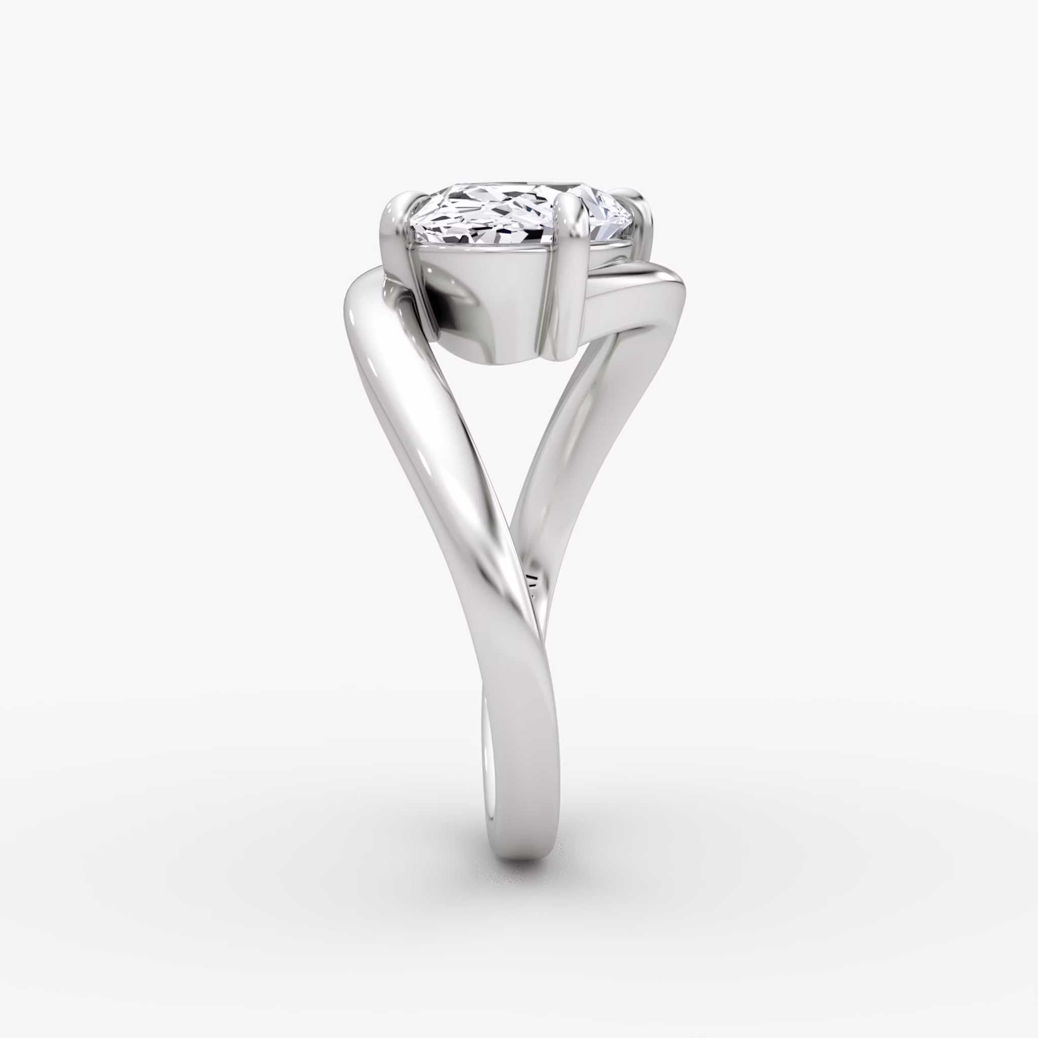 The Wrapped Solitaire | Oval | Platinum | bandAccent: Plain | diamondOrientation: vertical | caratWeight: other