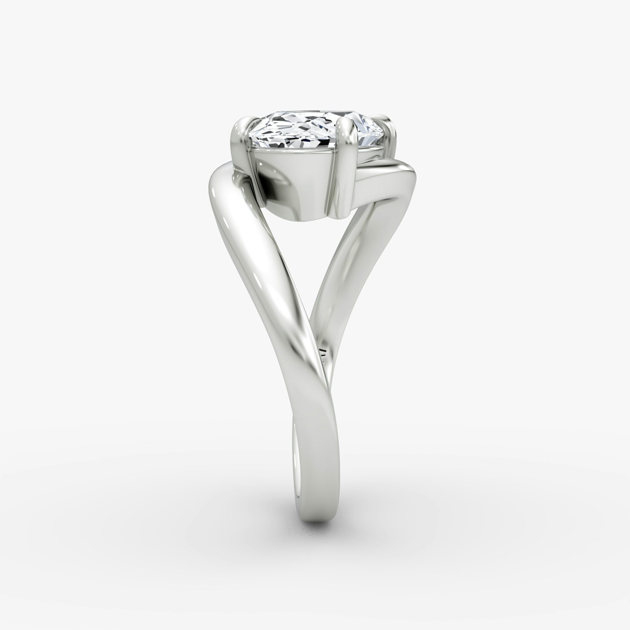 The Wrapped Solitaire | Oval | Platinum | bandAccent: Plain | diamondOrientation: vertical | caratWeight: other