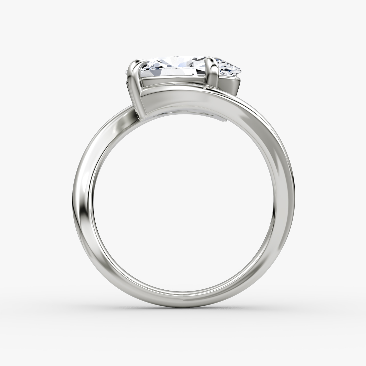 The Wrapped Solitaire | Oval | Platinum | bandAccent: Plain | diamondOrientation: vertical | caratWeight: other