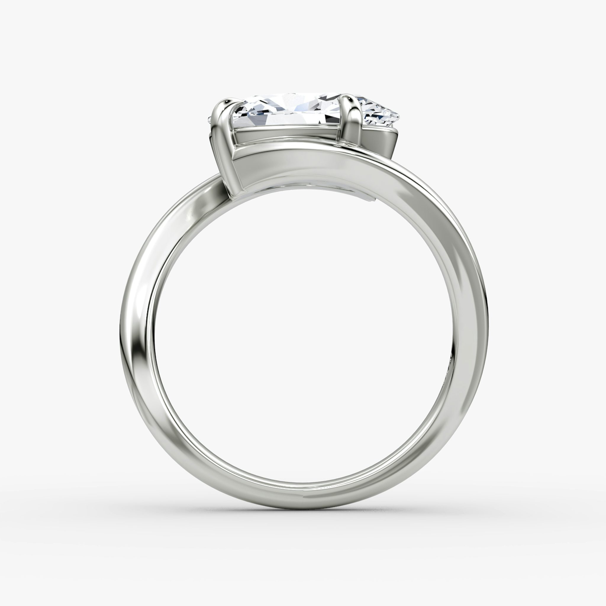 The Wrapped Solitaire | Oval | Platinum | bandAccent: Plain | diamondOrientation: vertical | caratWeight: other