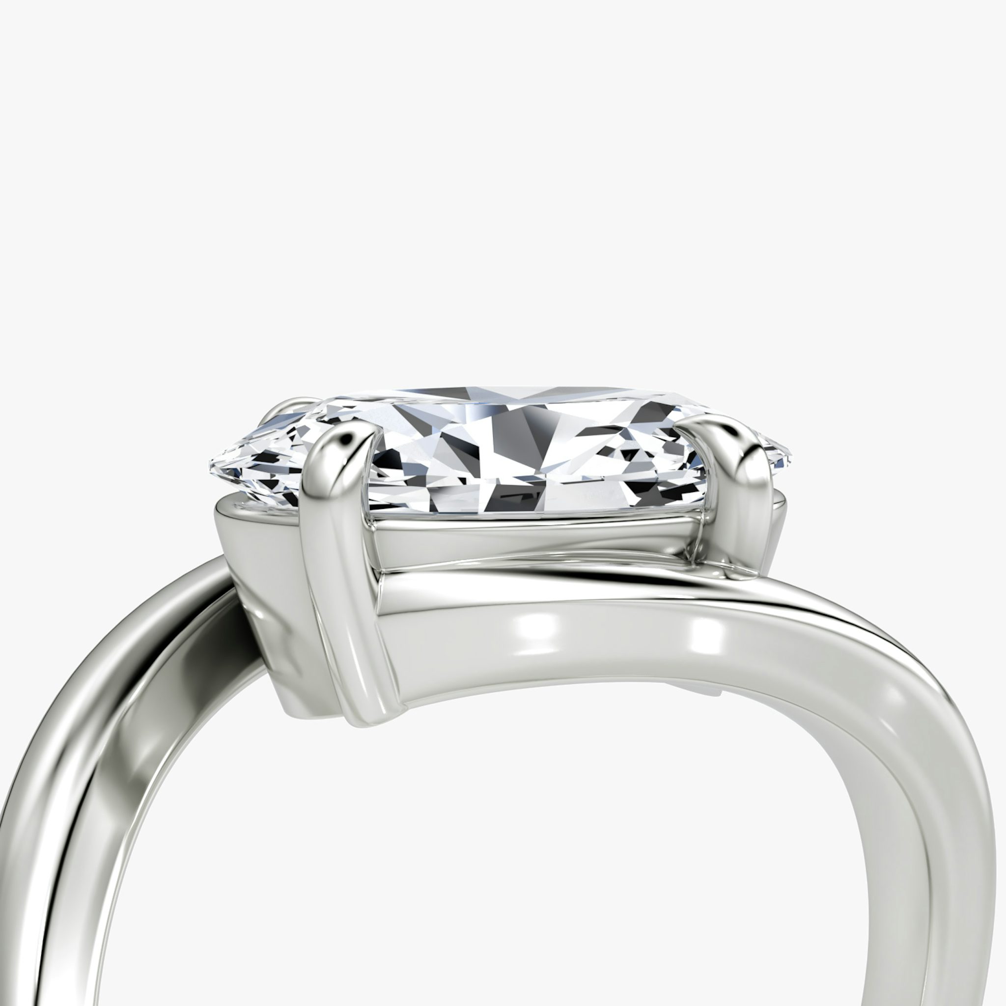 The Wrapped Solitaire | Oval | Platinum | bandAccent: Plain | diamondOrientation: vertical | caratWeight: other