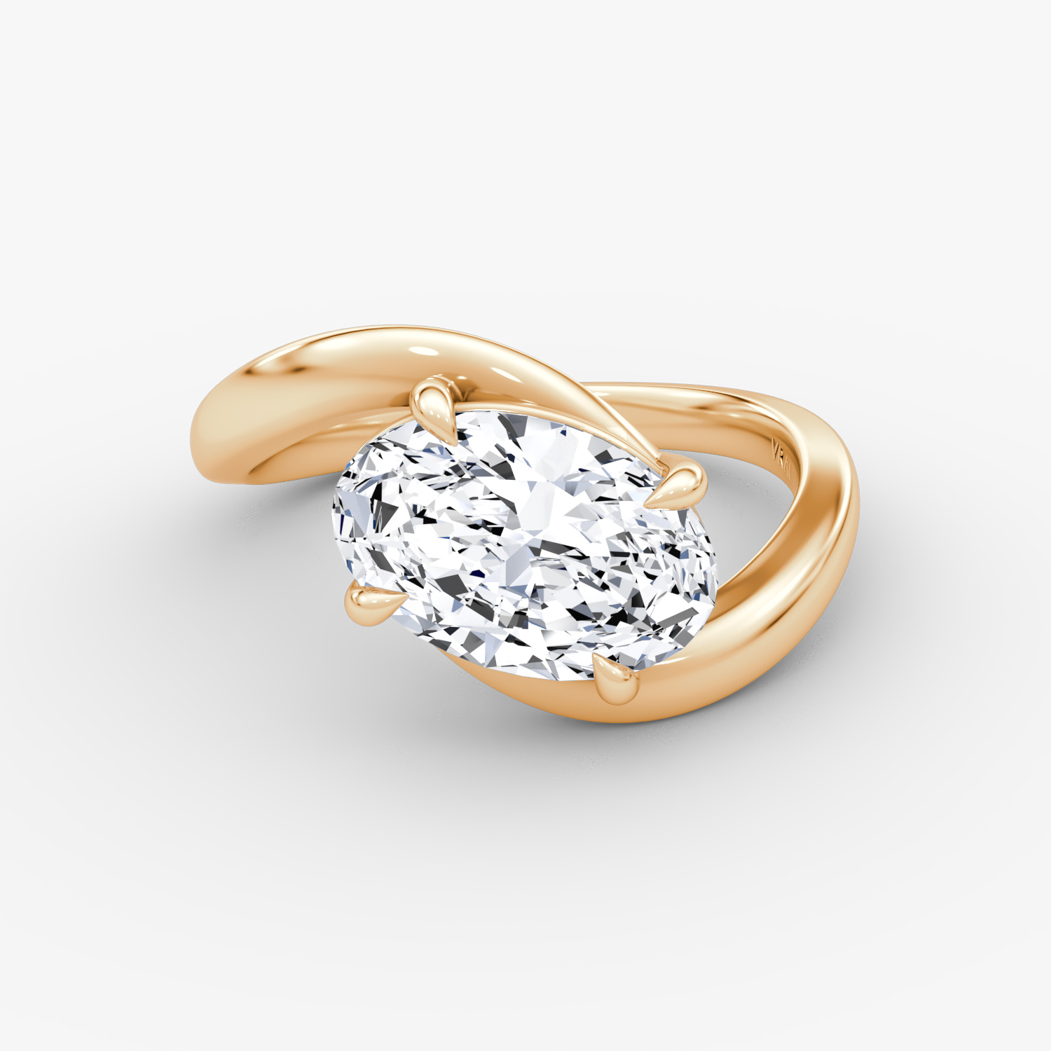 Wrapped Solitairo | Oval | 14k | Oro rosa | bandAccent: Simple | diamondOrientation: vertical | caratWeight: other
