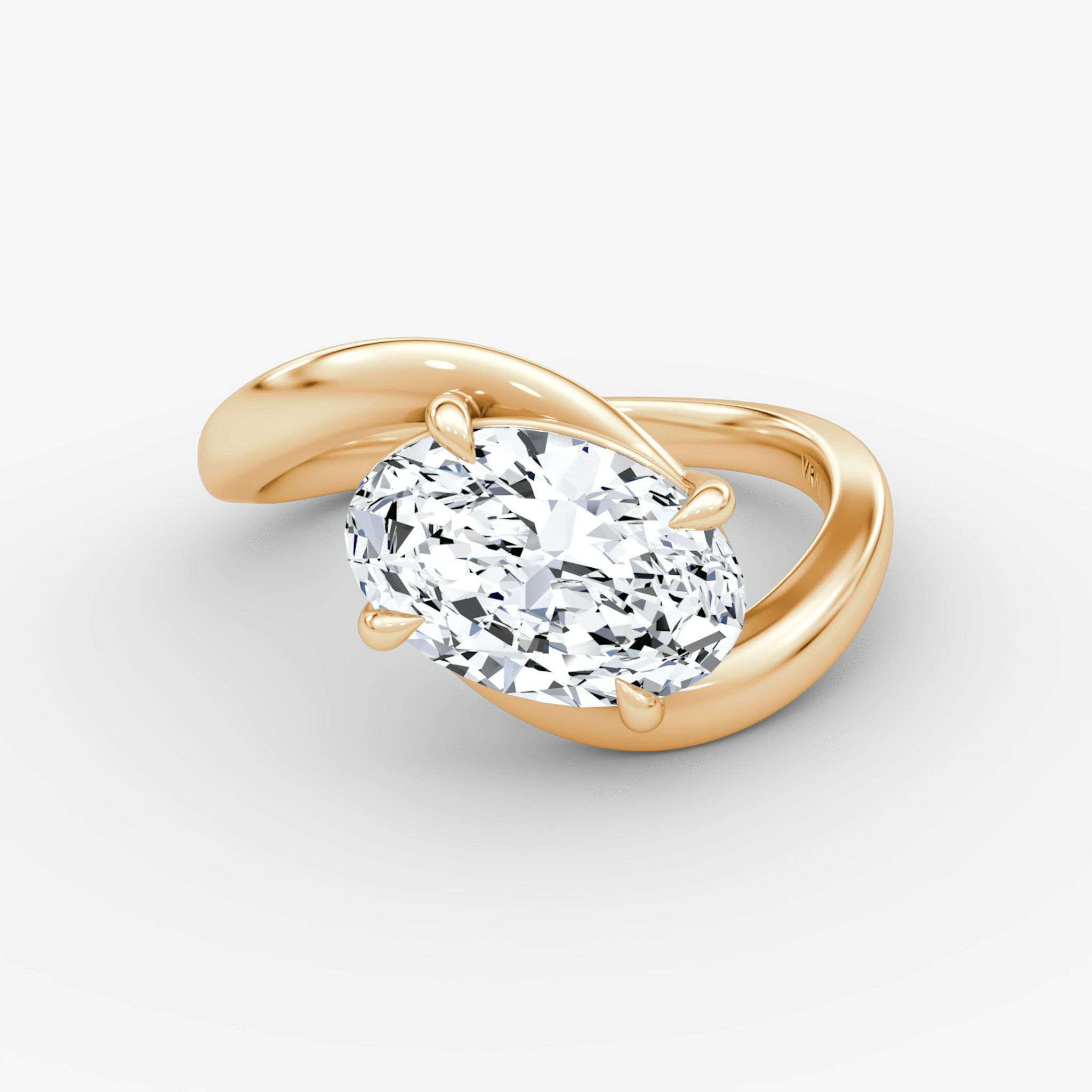 Wrapped Solitairo | Oval | 14k | Oro rosa | bandAccent: Simple | diamondOrientation: vertical | caratWeight: other