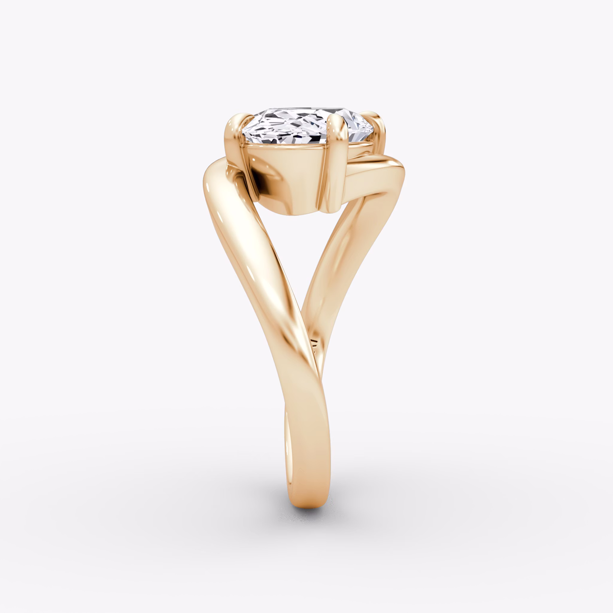 Wrapped Solitairo | Oval | 14k | Oro rosa | bandAccent: Simple | diamondOrientation: vertical | caratWeight: other